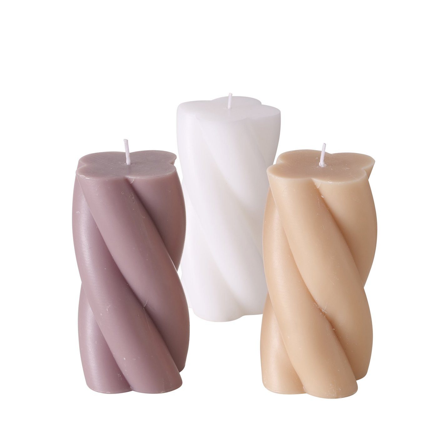 BOLTZE Stumpenkerze Kerze, Ø 7 cm, 14 cm hoch, Beige oder Hellbraun oder Weiß, 1 Stück