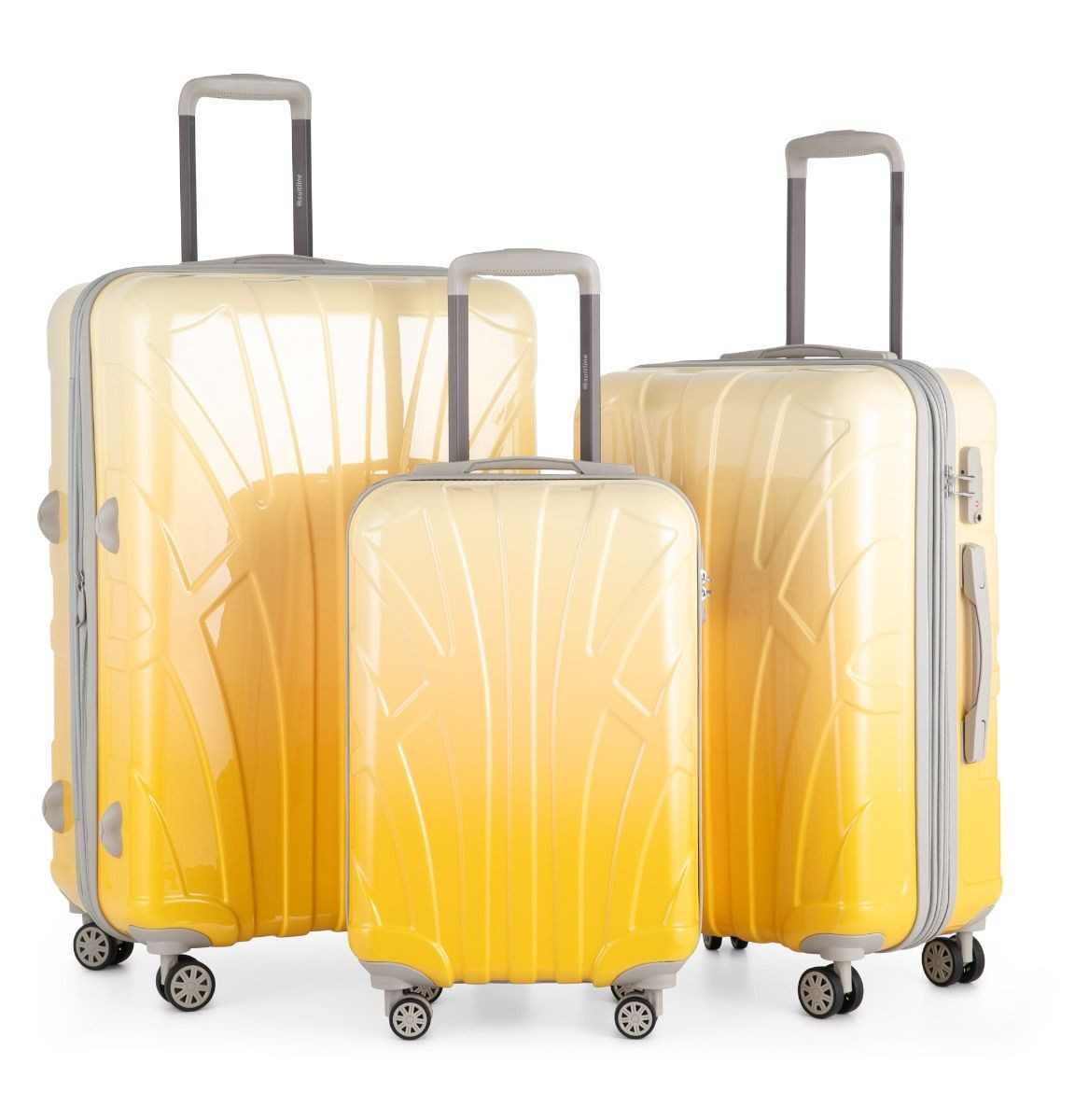 Suitline Hartschalen-Trolley S1, 4 Rollen, Kofferset 3-tlg Koffer, Trolleys TSA
