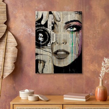 Posterlounge Holzbild Loui Jover, Zoom – Durch ihre Augen, Wohnzimmer Modern Illustration