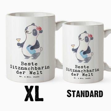 Mr. & Mrs. Panda Tasse Panda Beste Sitznachbarin der Welt - Weiß - Geschenk, XL Becher, Jumb, XL Tasse Keramik, Großes Füllvolumen