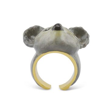 Monkimau Fingerring Damen Ring Koala 18k Gold plattiert (Packung), 18 Karat vergoldet