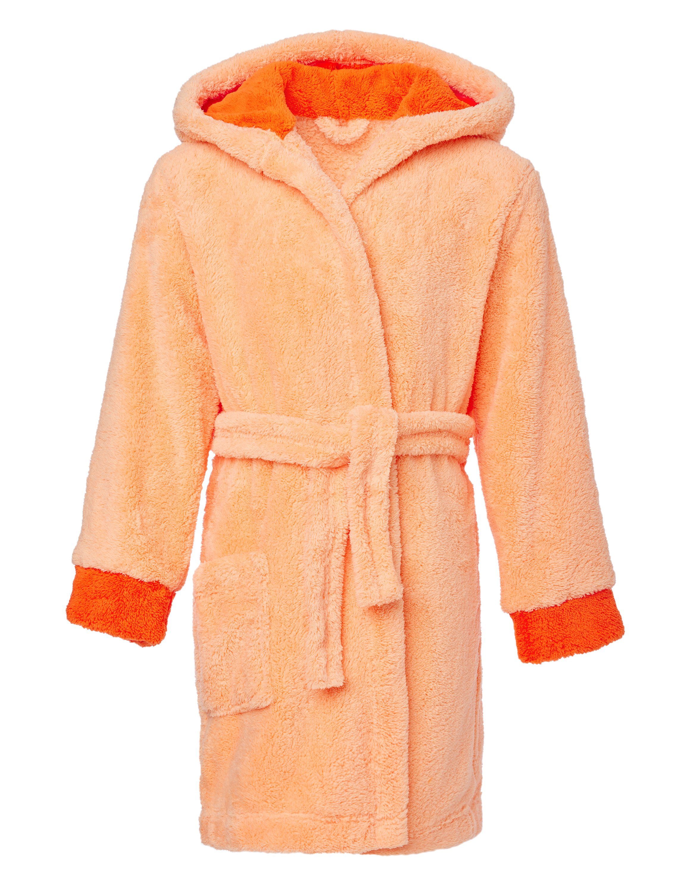 Timone Bademantel Bademantel mit Kaputze für Mädchen und Jungen KIDS, kurz, Polyester Aprikose/Orange (727/678) | Bademäntel