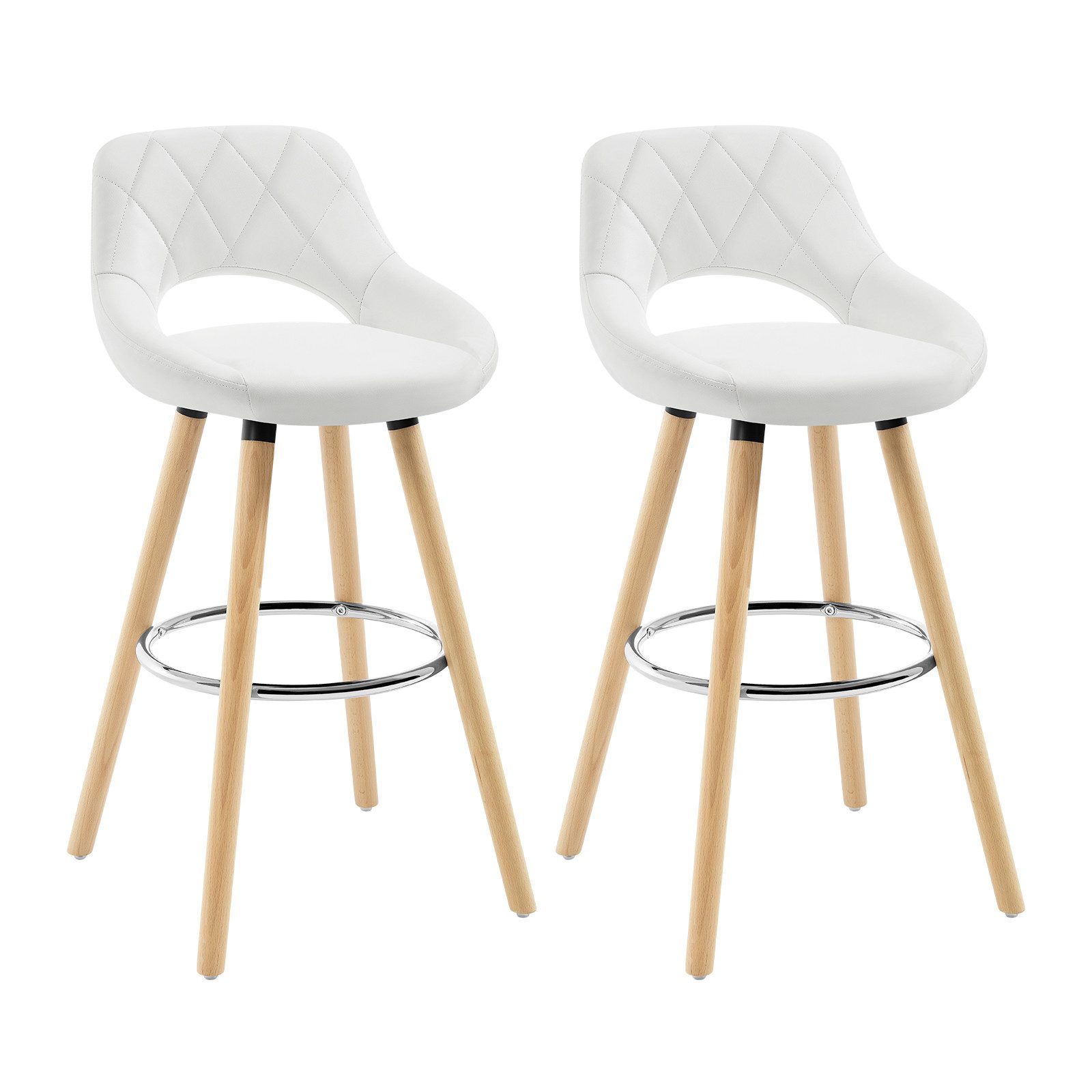 Woltu Polsterhocker (2 St), Barstuhl Tresenhocker mit Lehne und Fußstütze w günstig online kaufen