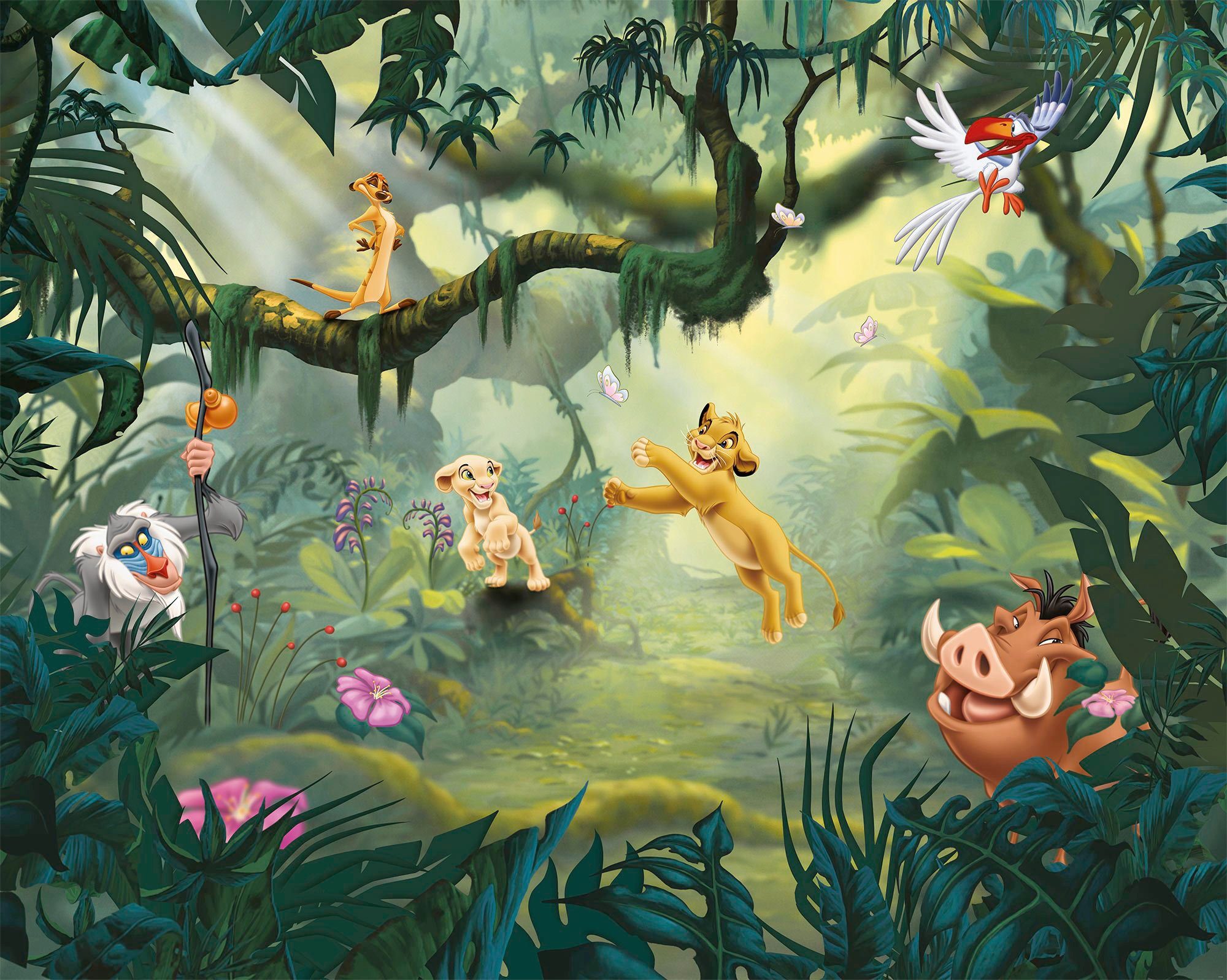 Komar Vliestapete Digitaldruck Vlies - Lion King Hakuna Matata - Размер 350 x 280 cm, glatt, bedruckt, Kinderzimmer