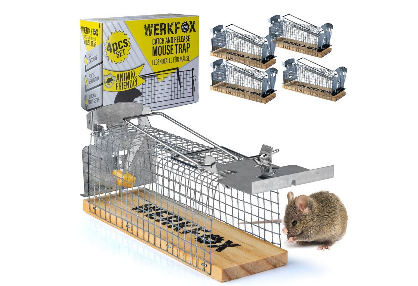 Goods+Gadgets Lebendfalle GOODS+GADGETS Wiederverwendbar Lebendfalle Mäusefalle–Tierfreundlich, Tiefreundliche Falle wiederverwendbar