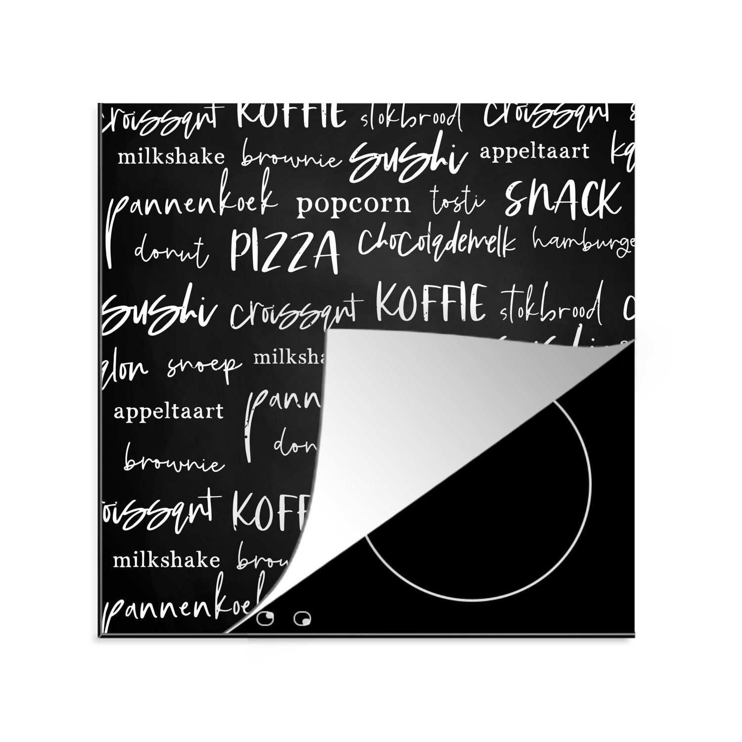 MuchoWow Herdblende-/Abdeckplatte Küche - Lebensmittel - Muster, Vinyl, (1 tlg), 78x78 cm, Ceranfeldabdeckung, Arbeitsplatte für küche