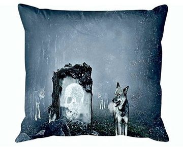 Bettwäsche Microfaser Bettwäsche 135x200cm Wolf Guard Tier Fantasy Totenkopf Grau, JACK, Microfaser, 2 teilig, fotorealistischer Print Druck, Mystisch und geheimnisvoll Wolfsrudel