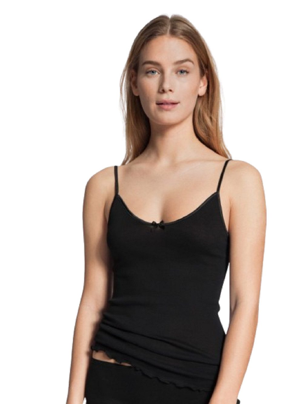 CALIDA Unterhemd Spaghetti Top Light (1 Stück, 1-St., 1 Stück) Schleifchen im Dekolte