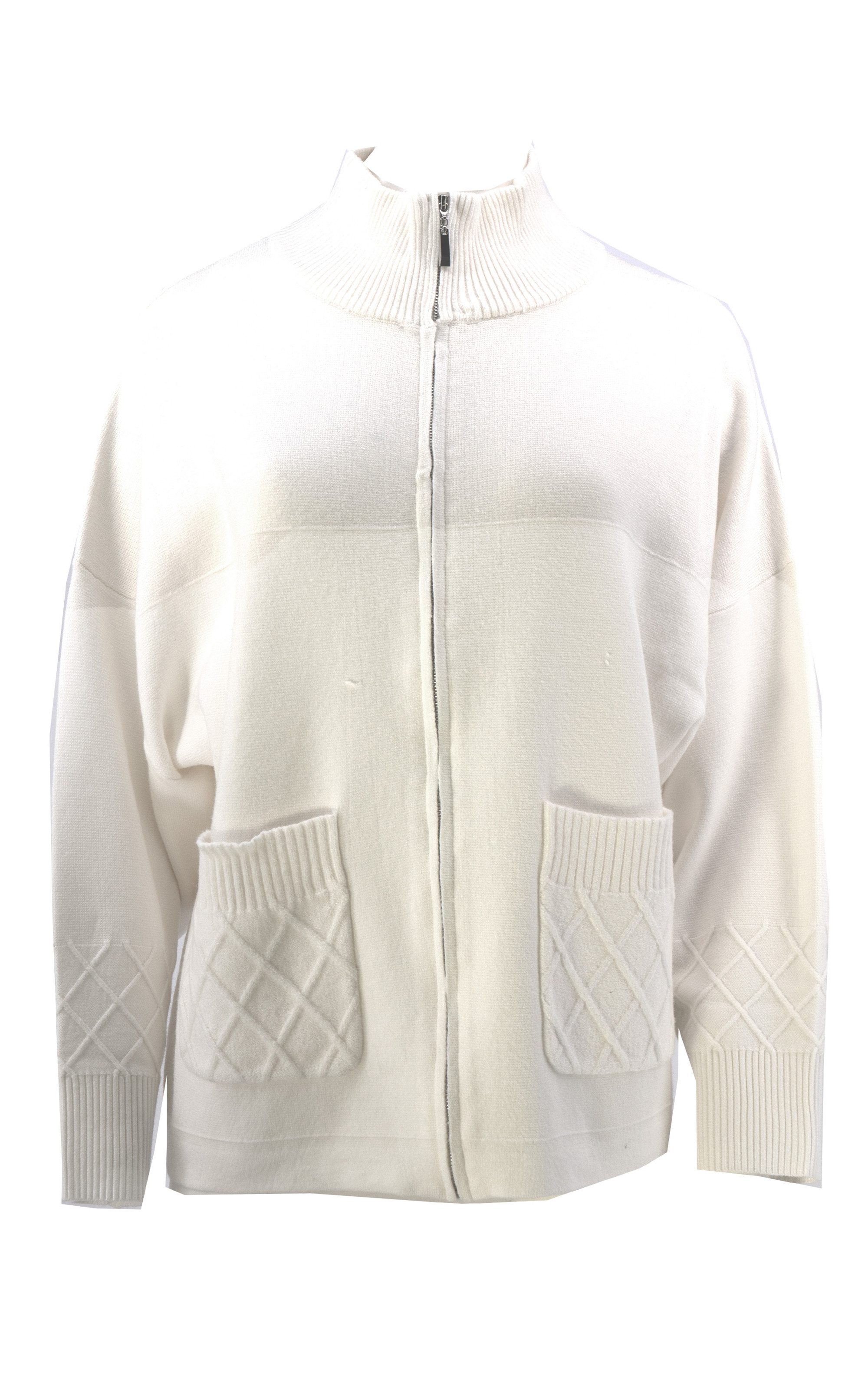Strickjacke mit Rautenmuster-Strickdetails