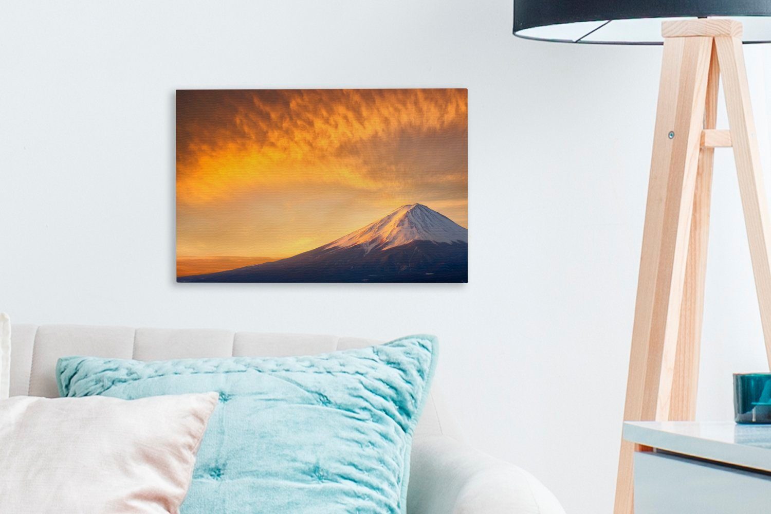Japan, Wanddeko, OneMillionCanvasses® Leinwandbild Berg Wandbild St), (1 Fuji Sonnenaufgang in cm am Aufhängefertig, 30x20 Leinwandbilder,