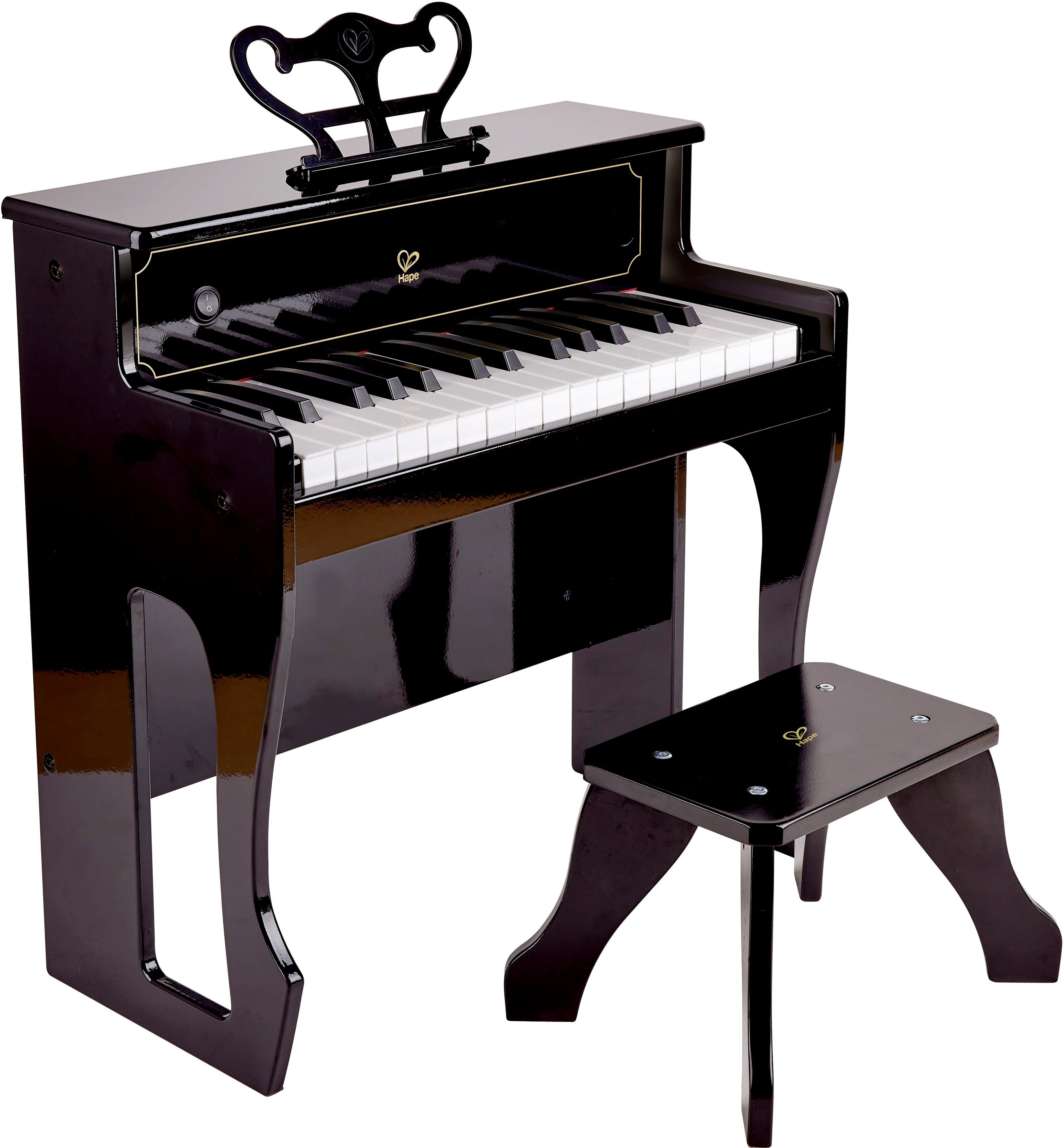 Hape Spielzeug-Musikinstrument Klangvolles E-Piano, inklusive Hocker; FSC®- schützt Wald - weltweit