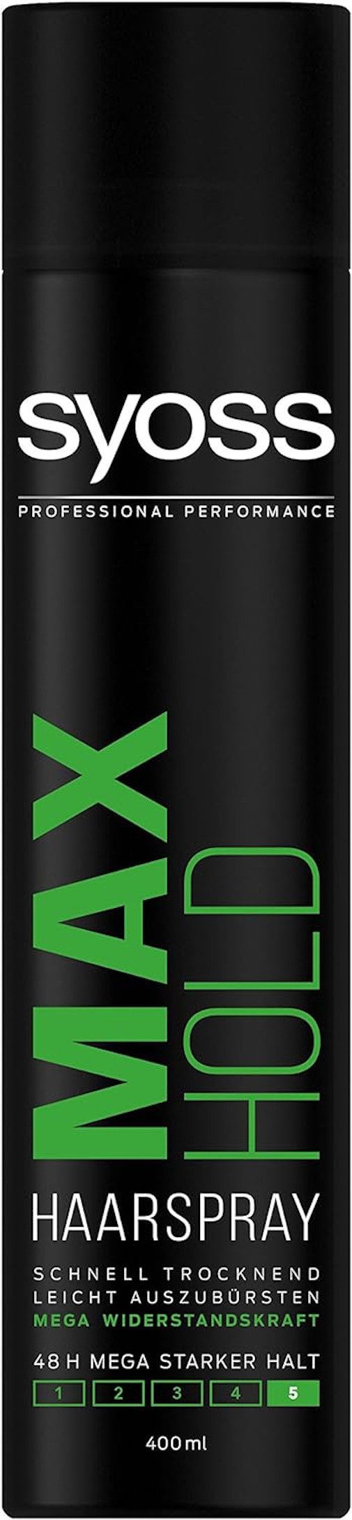 Syoss Haarspray Max Hold 400 ml, Styling Spray, mit 48h starkem Halt