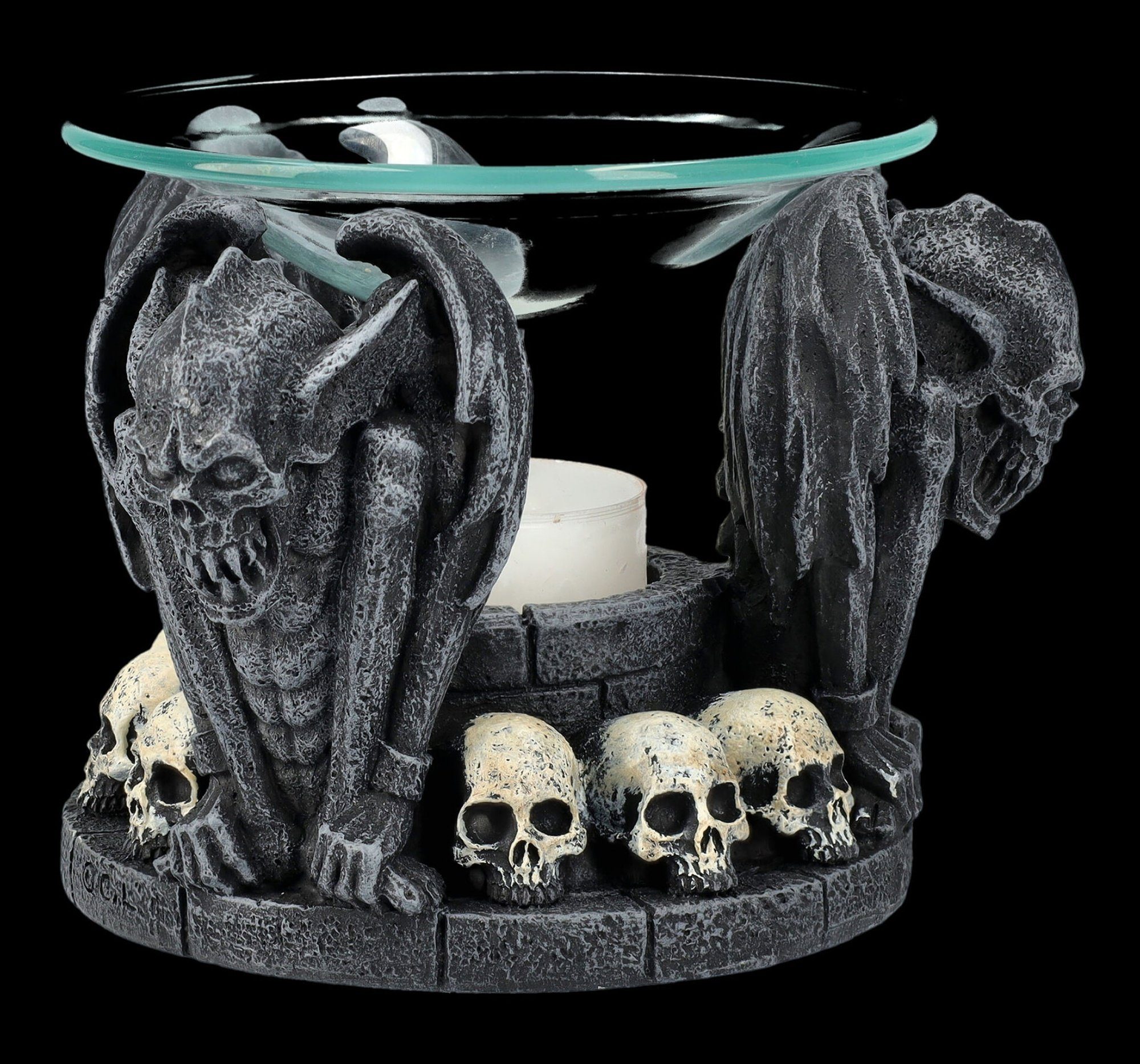 - - Gothic Schädeln mit Shop GmbH Nosferatu Duftlampe Figuren Gargoyles Deko Totenkopf Duftlampe