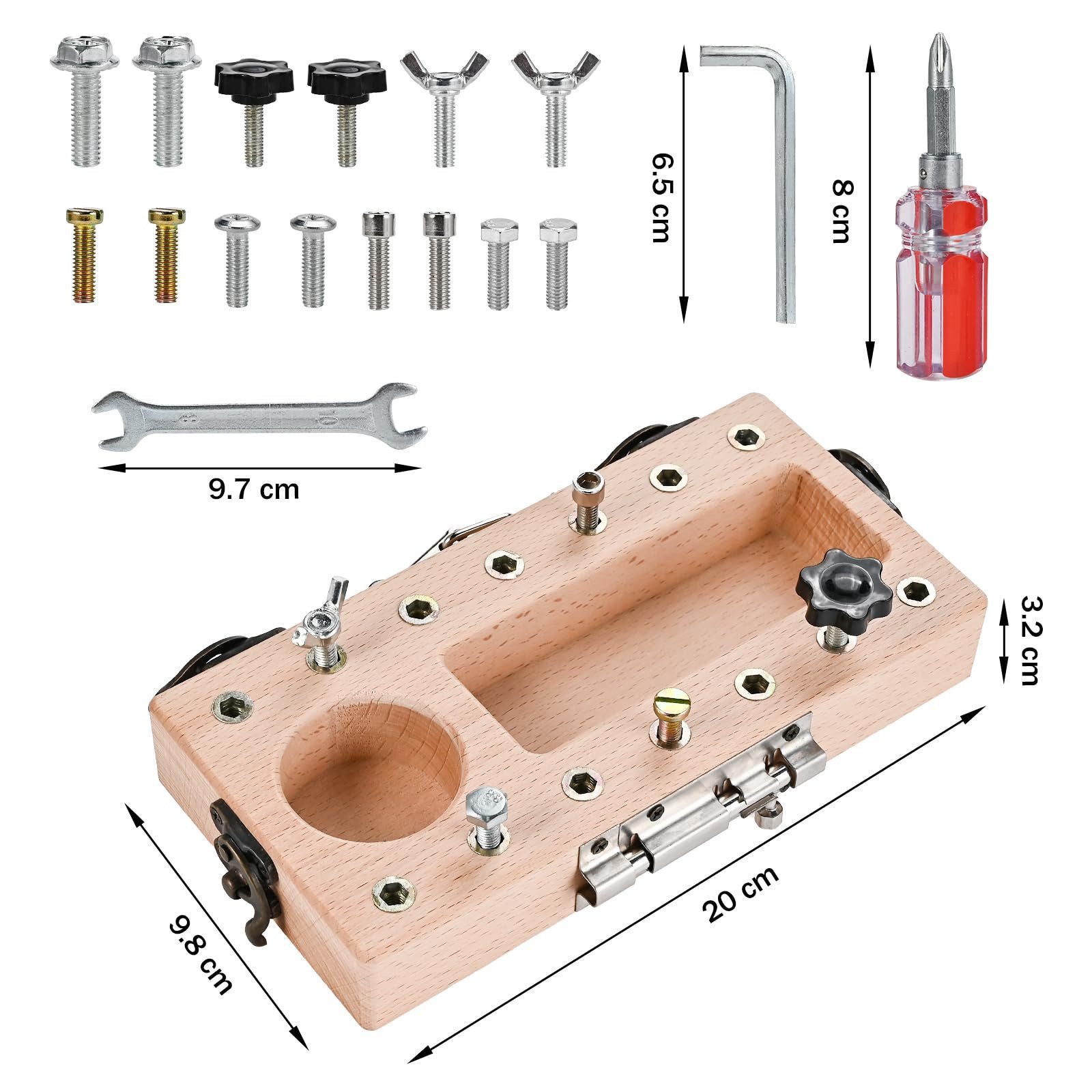 CLTYQ Lernspielzeug Montessori Spielzeug Holz Schraubbrett, Busy Board Holz günstig online kaufen