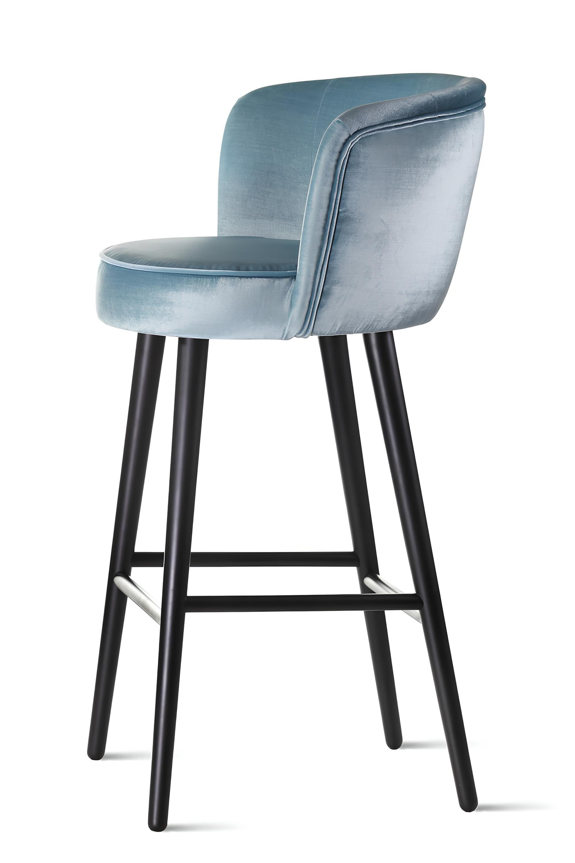 Xlmoebel Hocker Chesterfield Barhocker mit hochwertiger Polsterung und Rückenstütze (1x Barhocker), Hergestellt in Europa