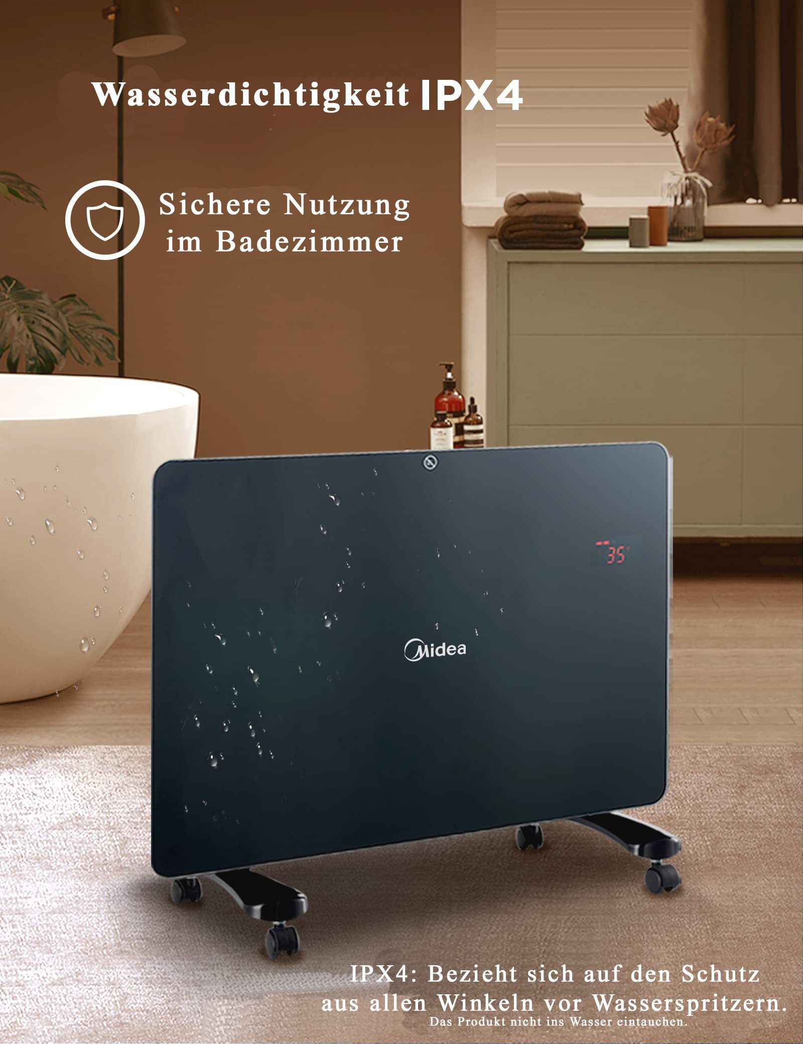 Midea Konvektor elektrische Heizung, 1500.00 W, mit Fernbedienung, 24 Std. günstig online kaufen