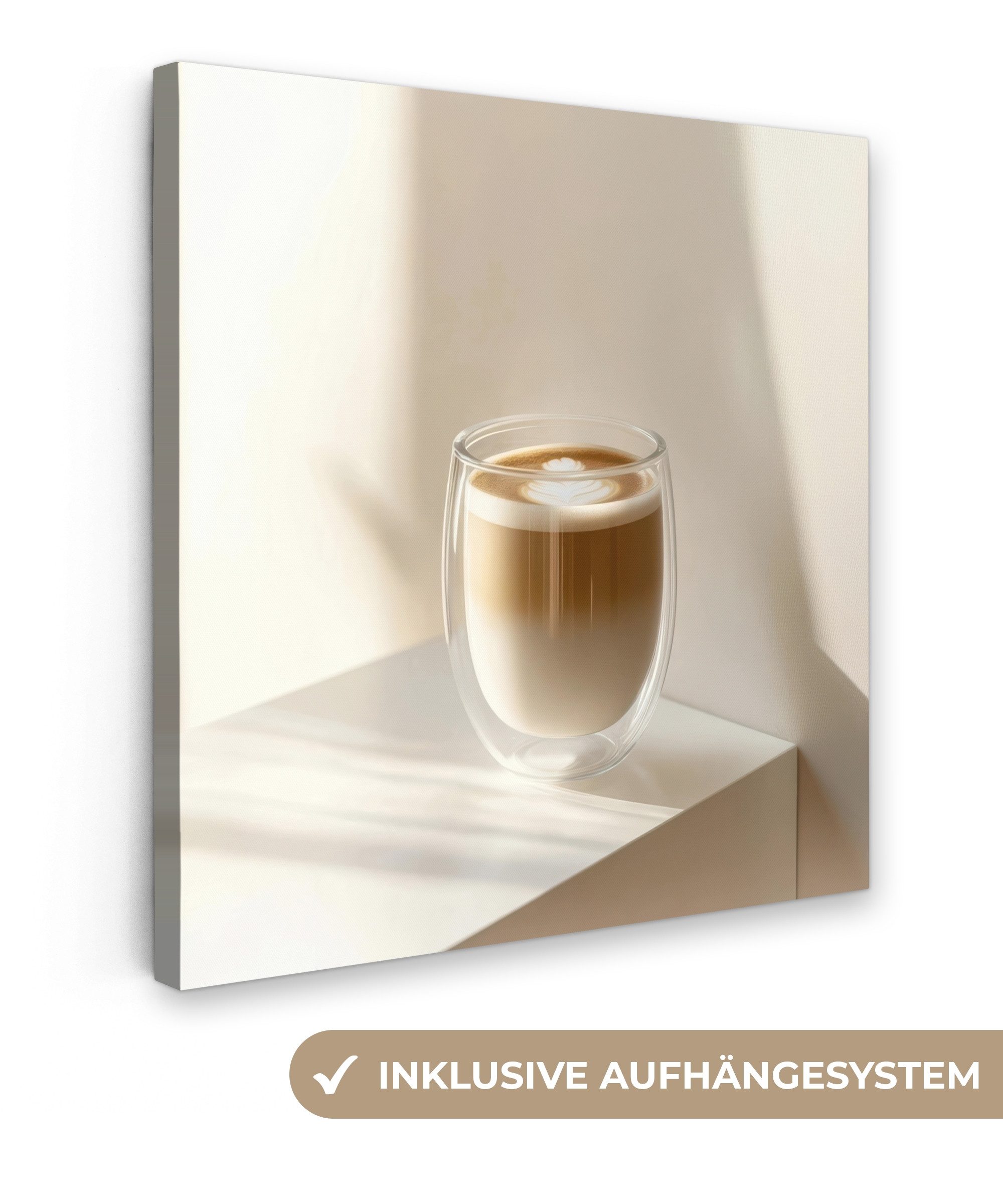 OneMillionCanvasses® Leinwandbild Becher - Latte - günstig online kaufen