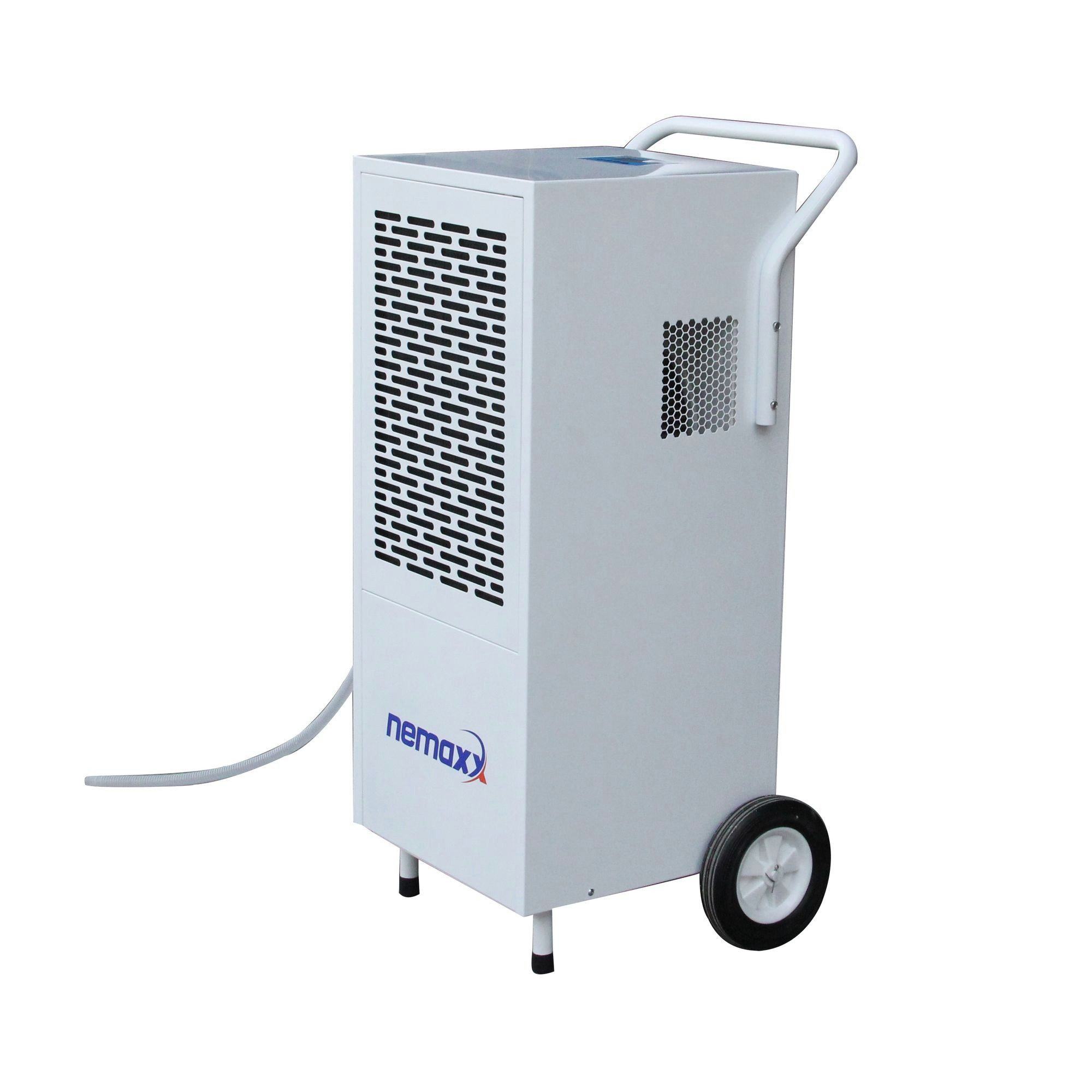 NEMAXX Bautrockner BT120, Entfeuchtung 120,00 l/Tag, Aut. Abschaltung, Schlauch, Display, Laufreifen, Transportgriff