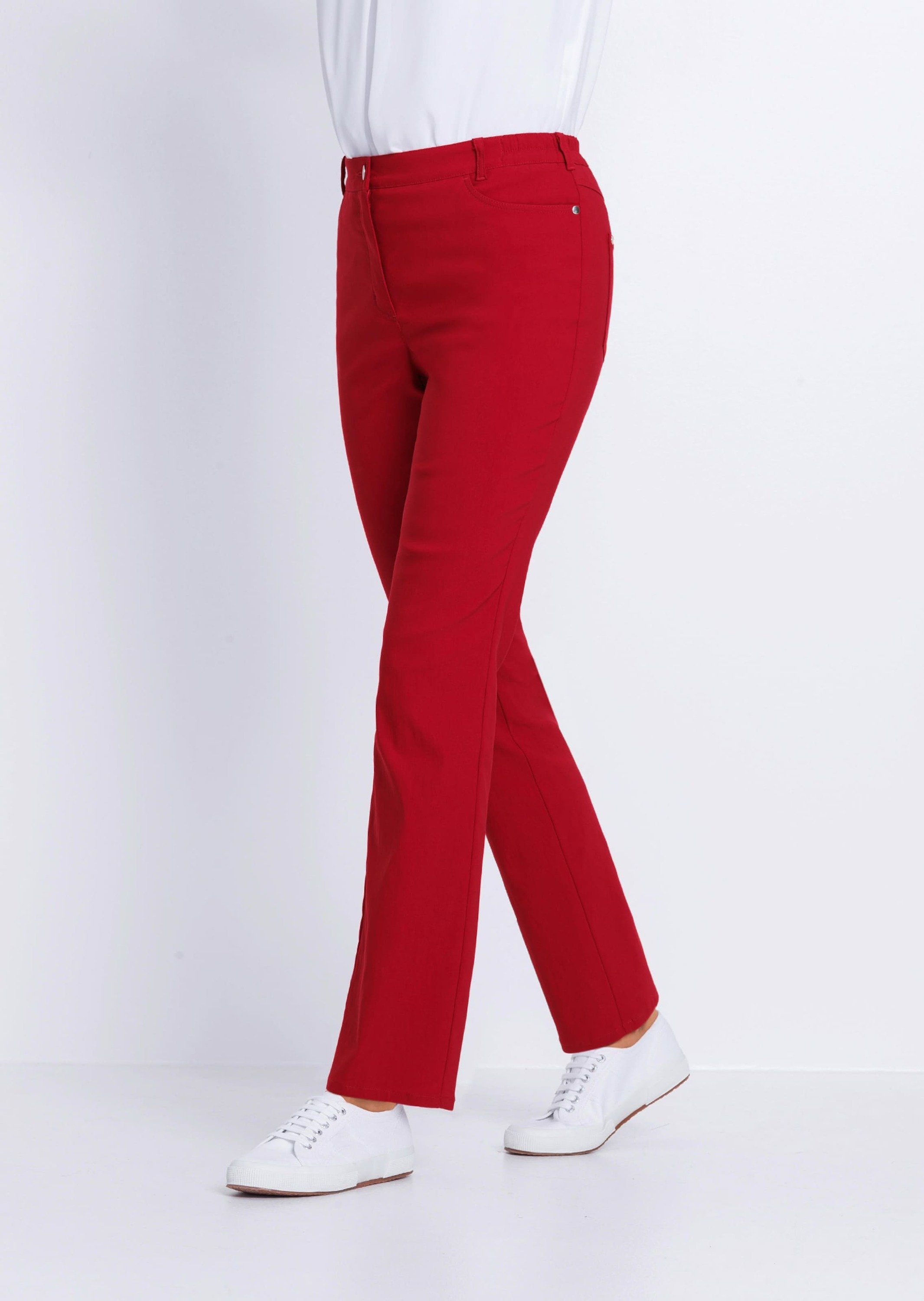 Kurzgröße: rot Super-Stretch-Hose Perfekte Stoffhose GOLDNER CARLA