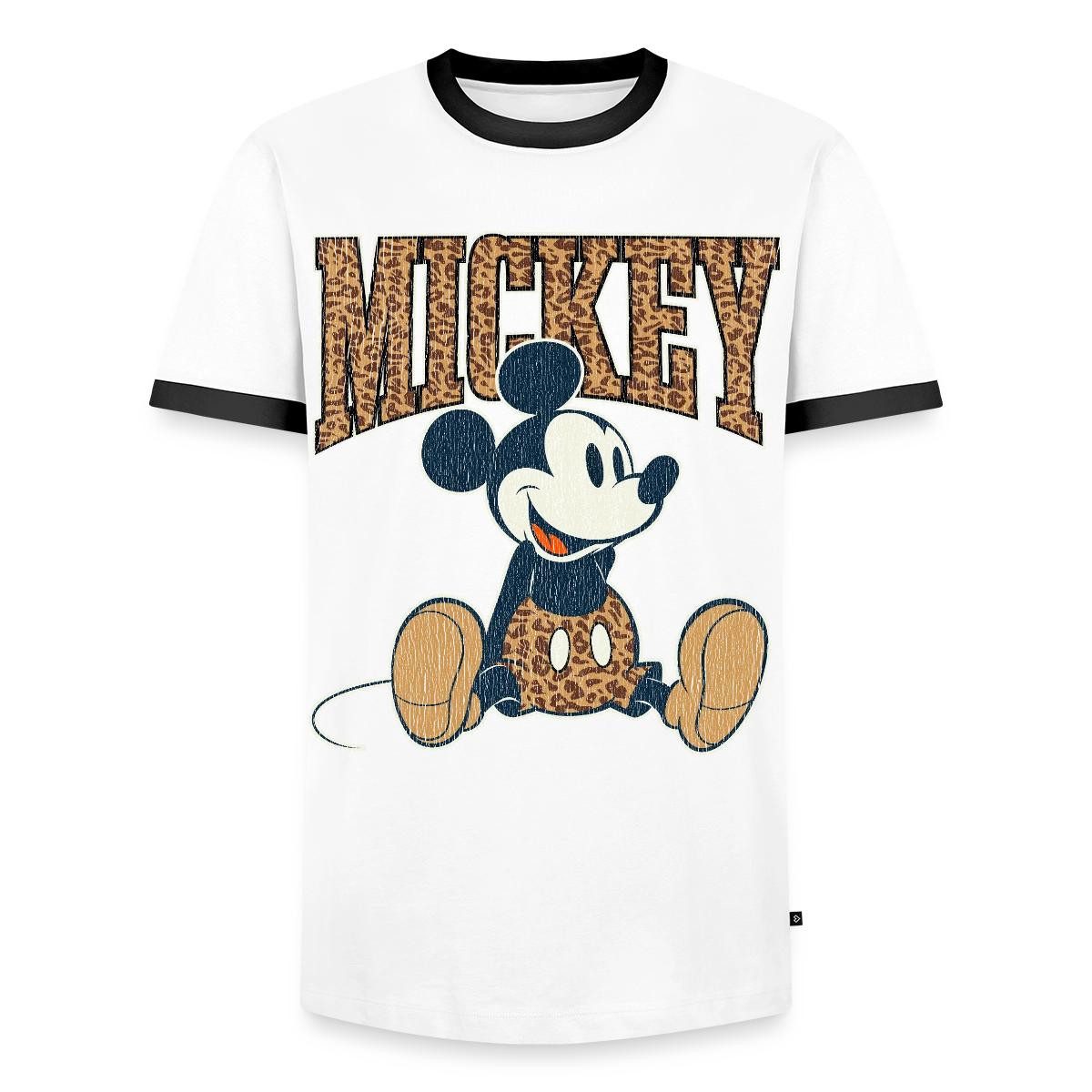 Spreadshirt T-Shirt Mickey & Minnie Mickey Mouse Leo Look Männer Kontrast T-Shirt (1-tlg)