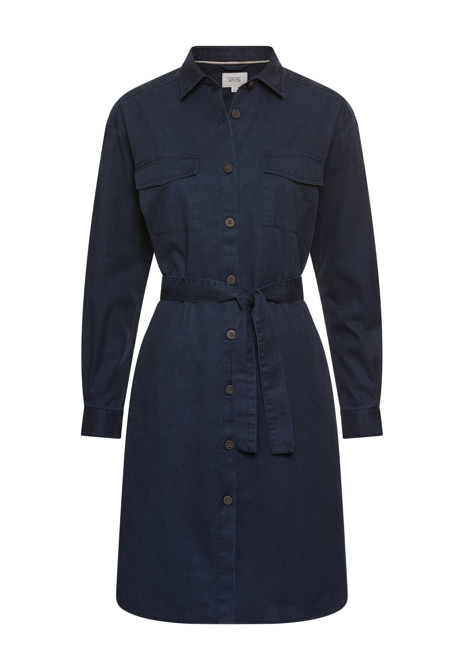 camel active Blusenkleid mit Taillengürtel Langarm (1-tlg)
