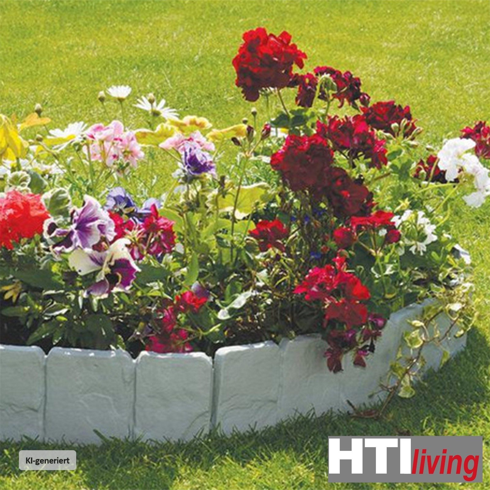 HTI-Living Rasenkante Rasenkante Steinoptik Nessa, LxH: 25x23 cm, Set, 10 Module, Beeteinfassung