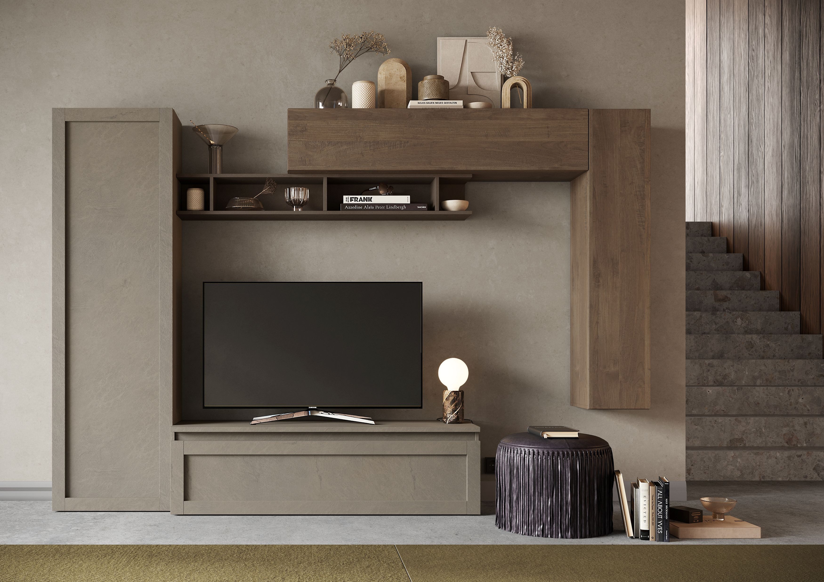 Home affaire Wohnwand Infinity, 5tlg. Breite 280 cm, Schrankwand, Anbauwand, (5-St), (Lowboard, Hochschrank, 2x Hängeschrank, Wandregal)