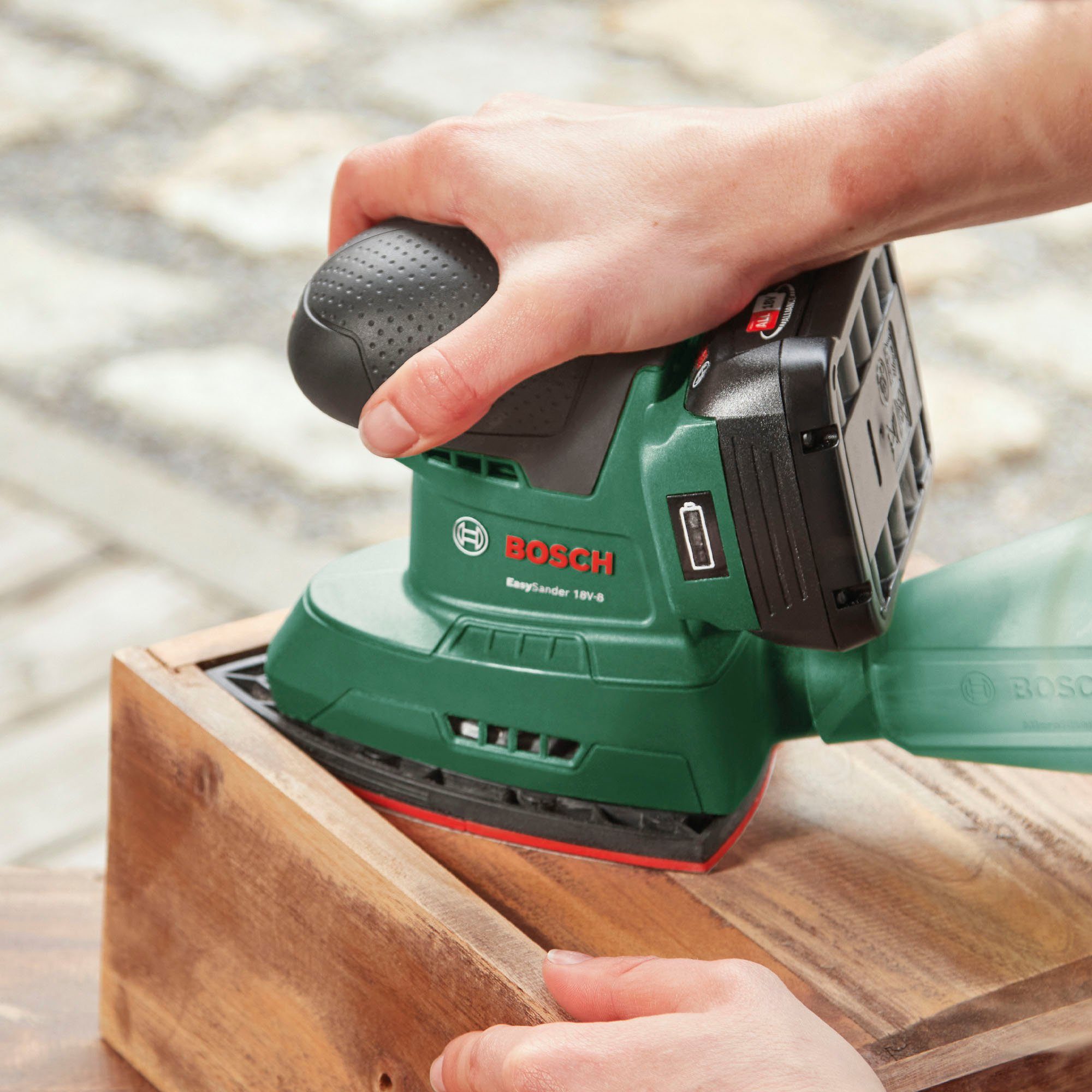 Bosch Home & - Akku solo, 18V-8 ohne Garden Ladegerät Akku-Multischleifer EasySander und