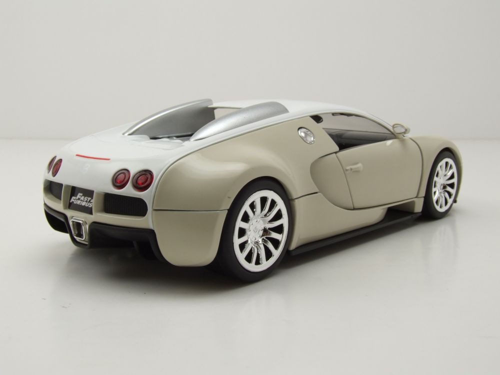 JADA Modellauto Bugatti Veyron 2011 beige weiß Fast & Furious, Maßstab 1:24