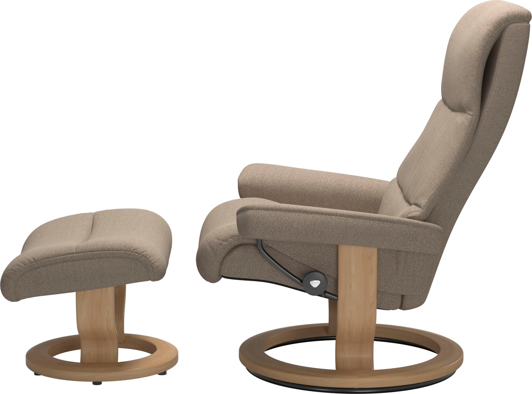 Hocker), M,Gestell Größe Stressless® mit Relaxsessel (Set, Relaxsessel View Classic Base, mit Eiche