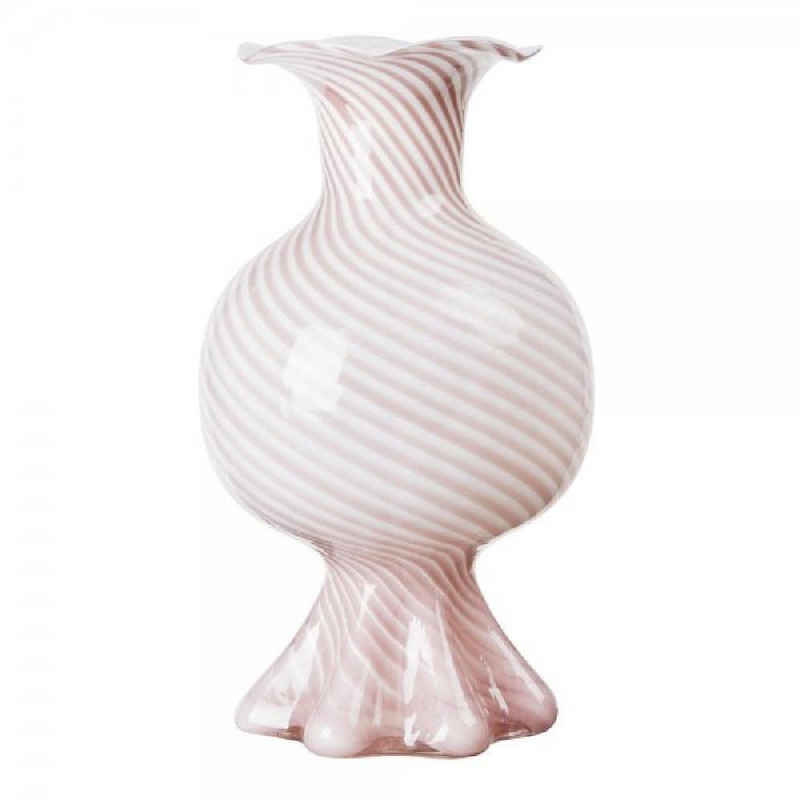 Broste Copenhagen Dekovase Vase Mella Glas Fairy Pink/Off-White (17,5x30 cm)