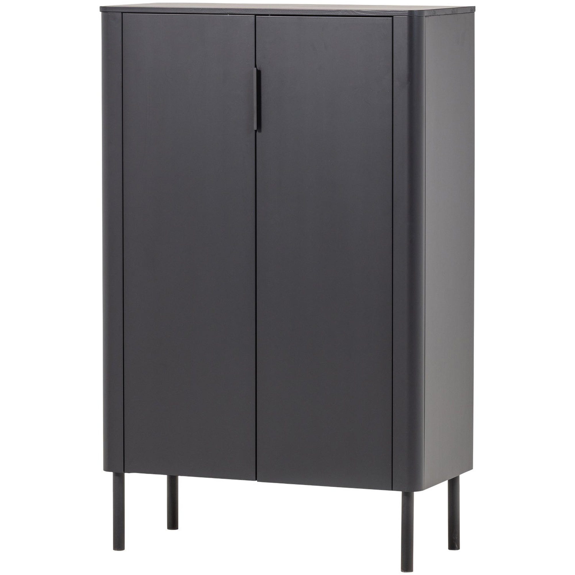 WOOOD Buffet Gunnar 2-türiger Kiefer[FSC] Mattschwarz – modern, 135 x 85 x 39 cm Schrank mit stilvollem Design