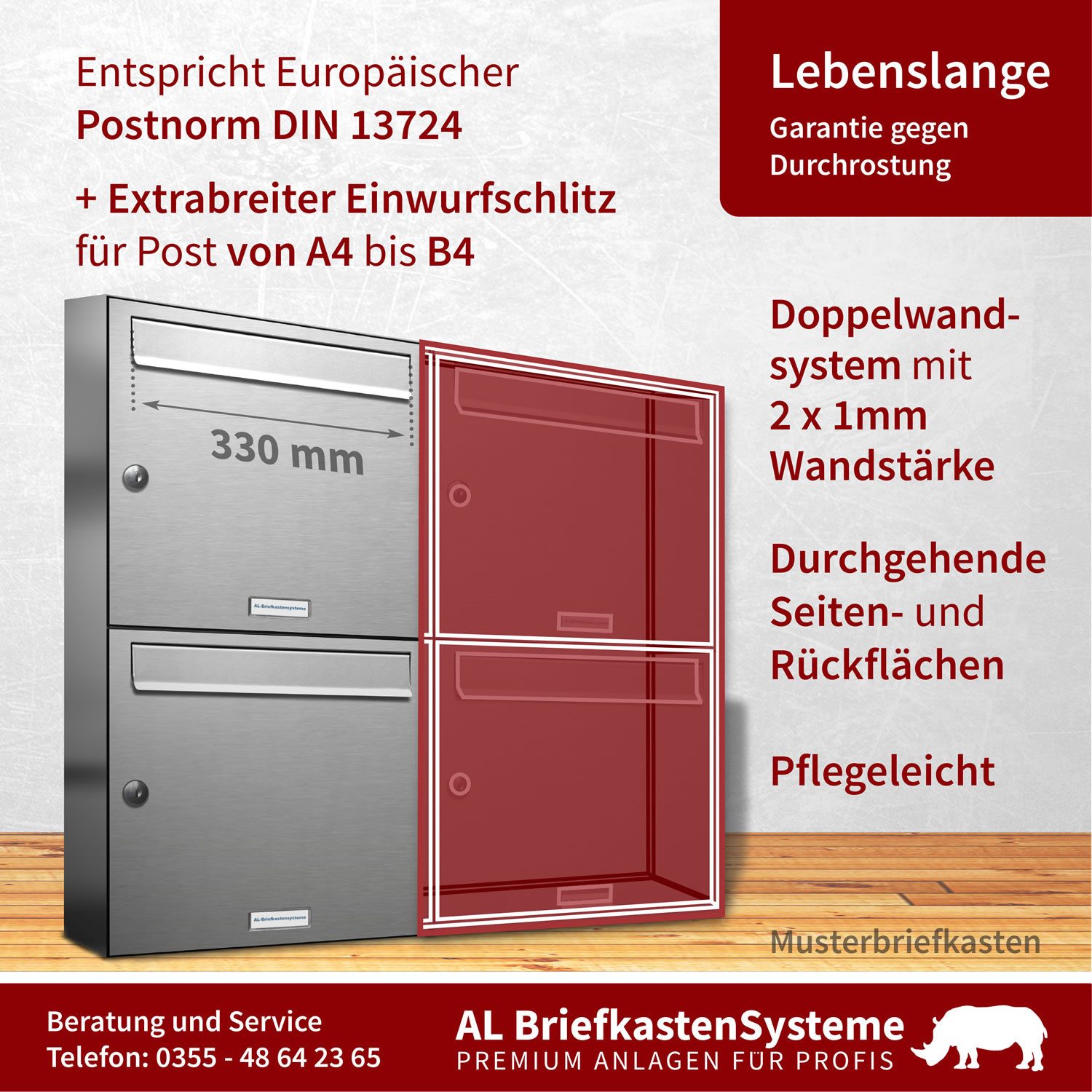 AL Briefkastensysteme Wandbriefkasten 3 Fach Premium günstig online kaufen