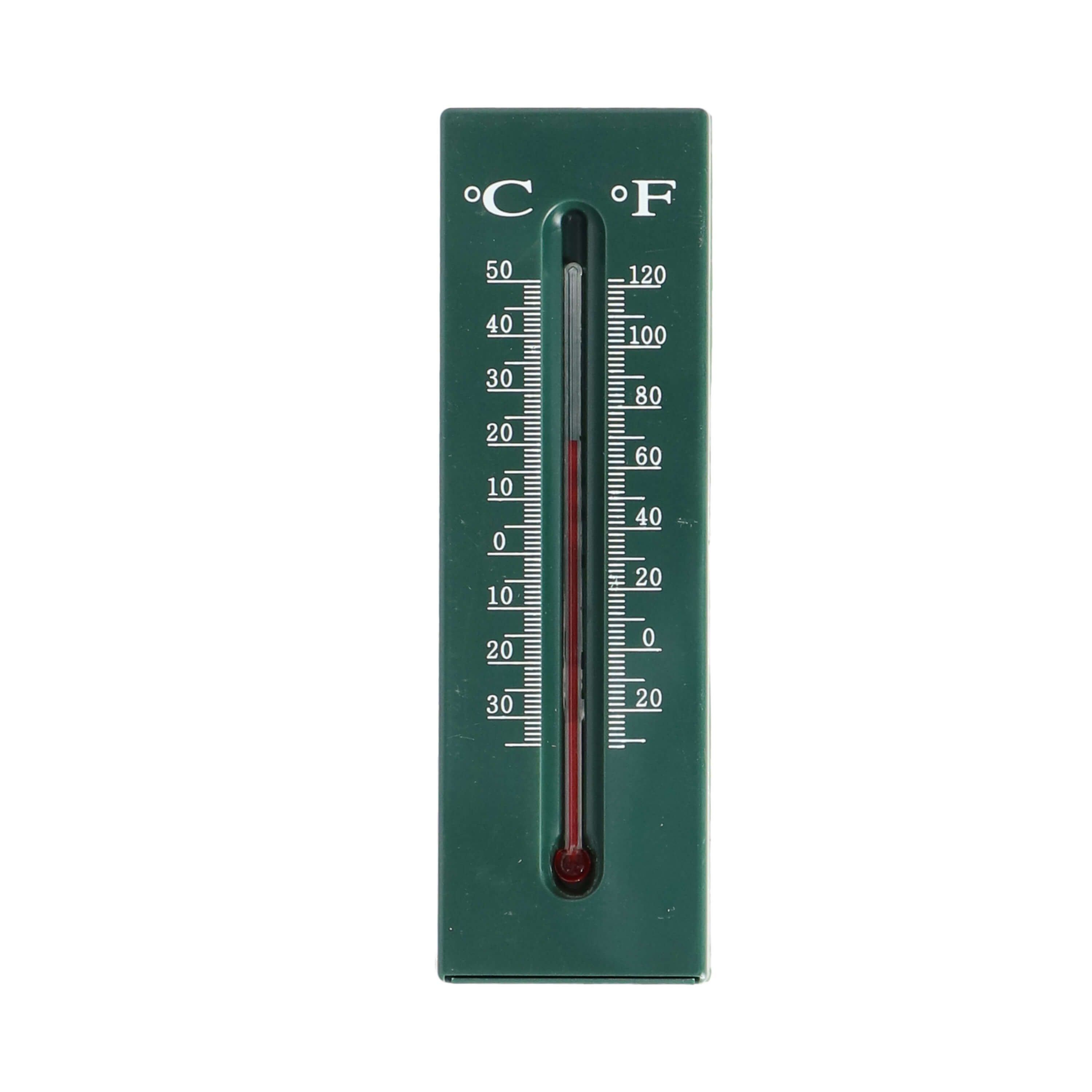 esschert design Fensterthermometer Thermometer mit Schlüsselversteck Versteck für Schlüssel Ablage grün, Thermometer Schlüsselversteck