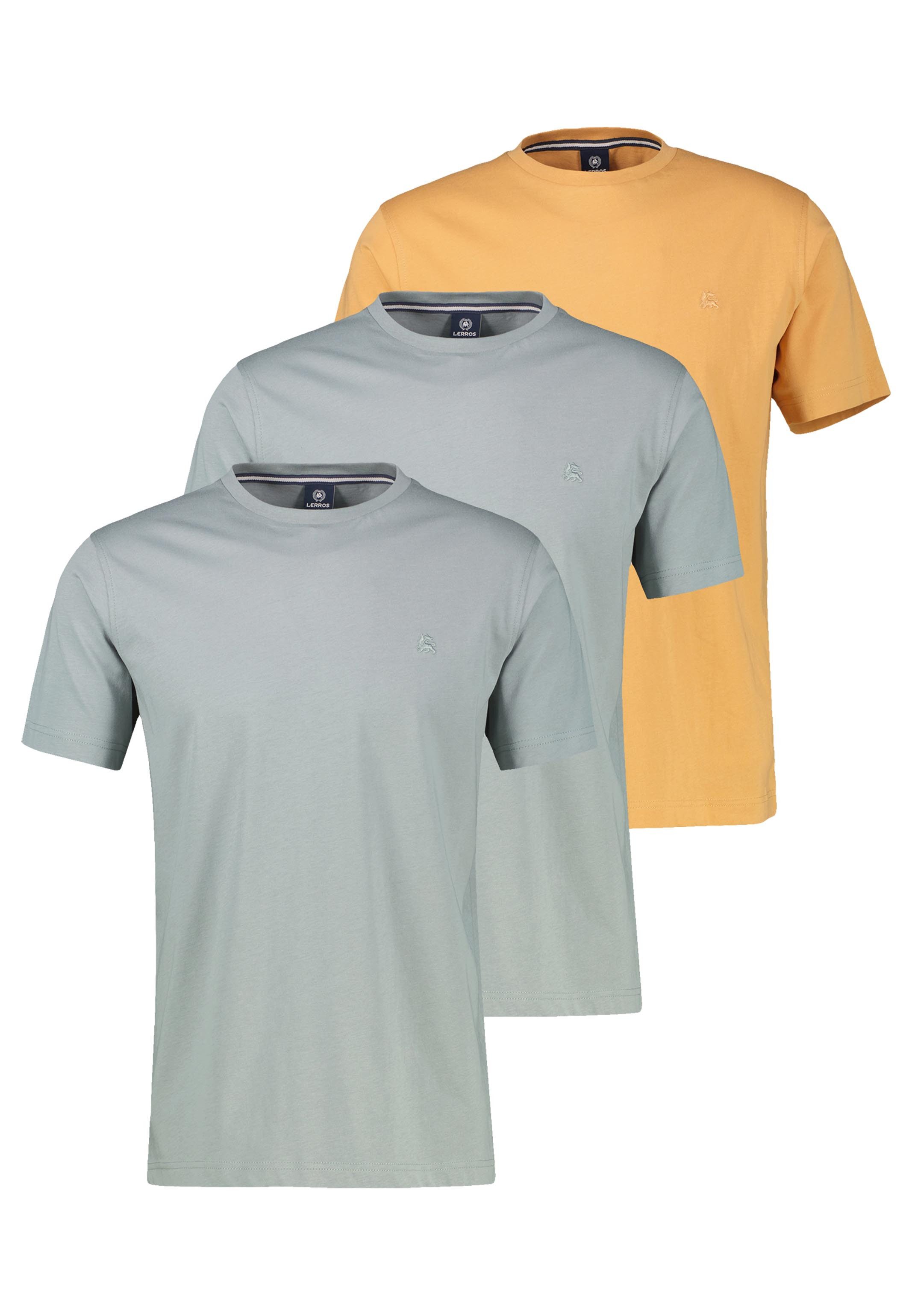 LERROS T-Shirt 3er Pack Basic (Spar-Set, 3-tlg) T-Shirt - Baumwolle - Atmungsaktiv - Atmungsaktive Baumwolle