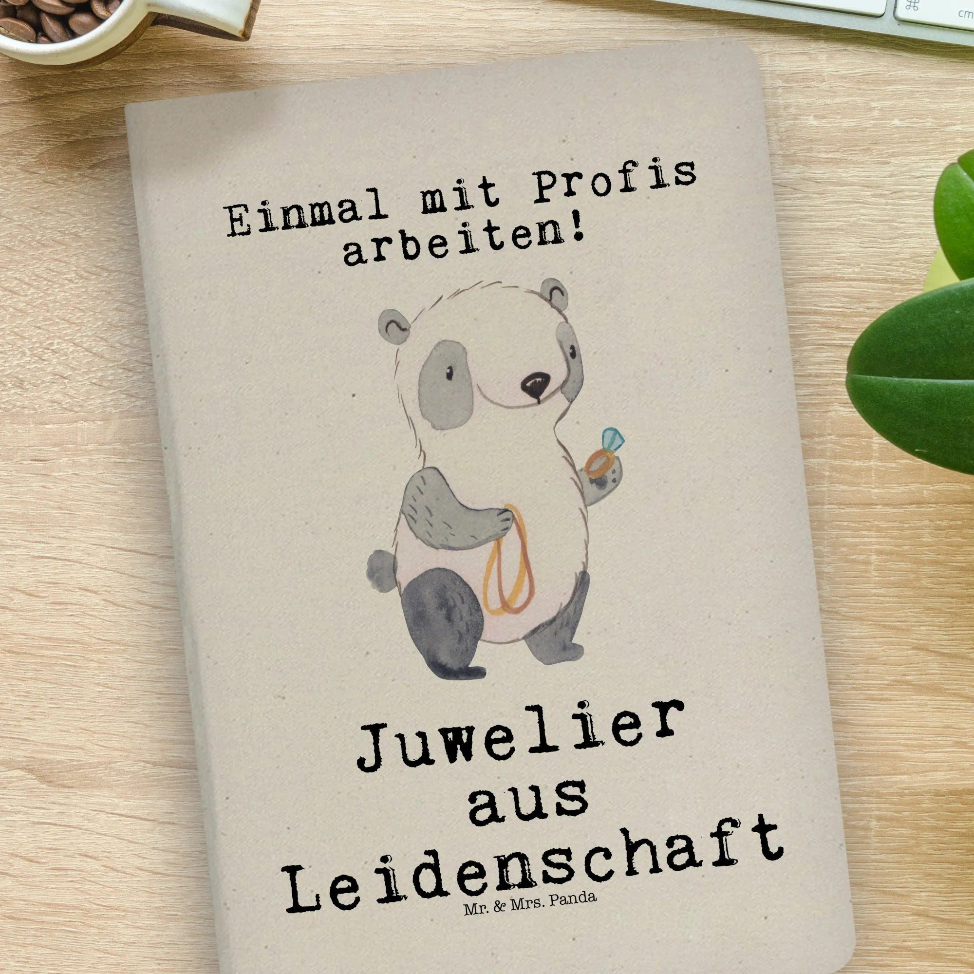 Thumbnail - Mr. & Mrs. Panda Notizbuch Juwelier Leidenschaft - Transparent - Geschenk, Nachhaltiges Notizbuc Mr. & Mrs. Panda, Langl...