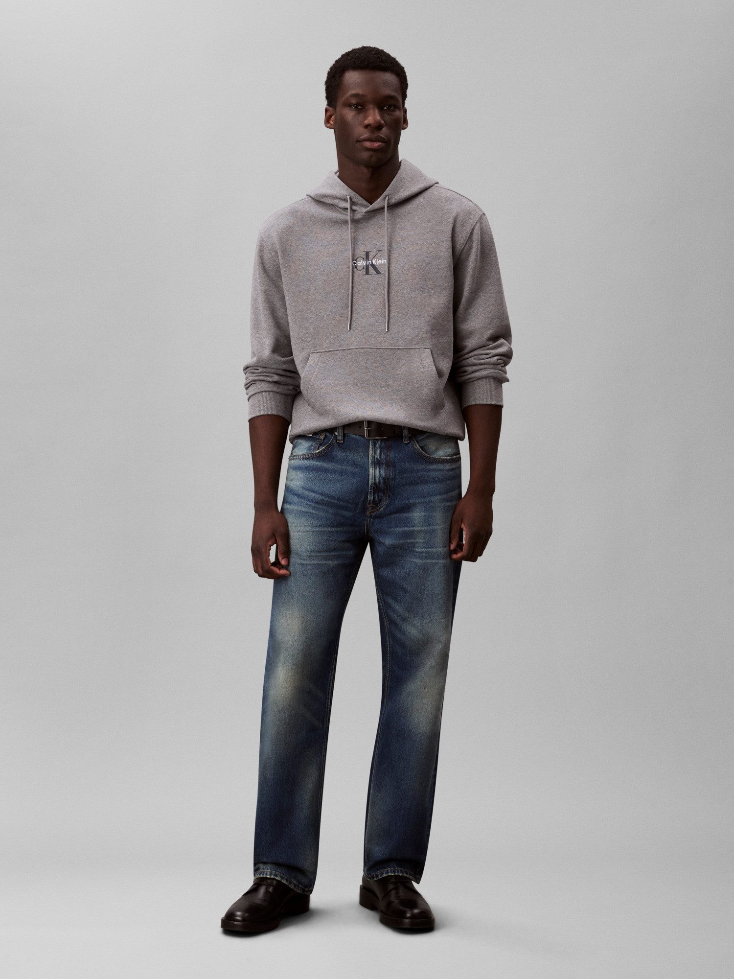 Calvin Klein Jeans Sweatshirt LS EU 350TERRY MICRO MONOLOGO HO Kapuze, regular fit