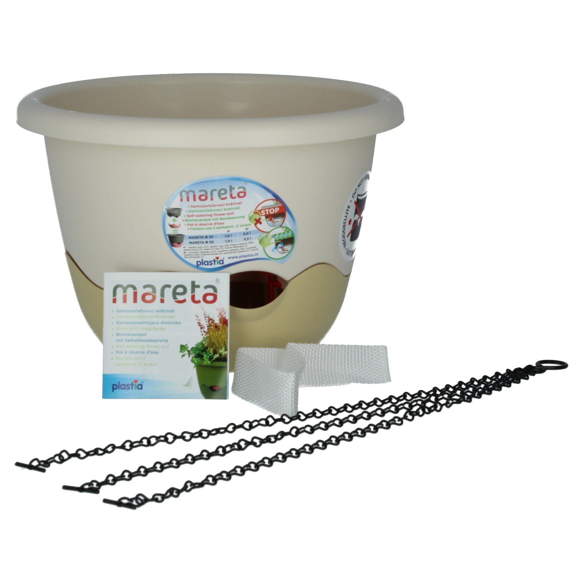 30 weiß Elfenbein mit Blumentopf St) Mareta PLASTIA Erdbewässerung (1