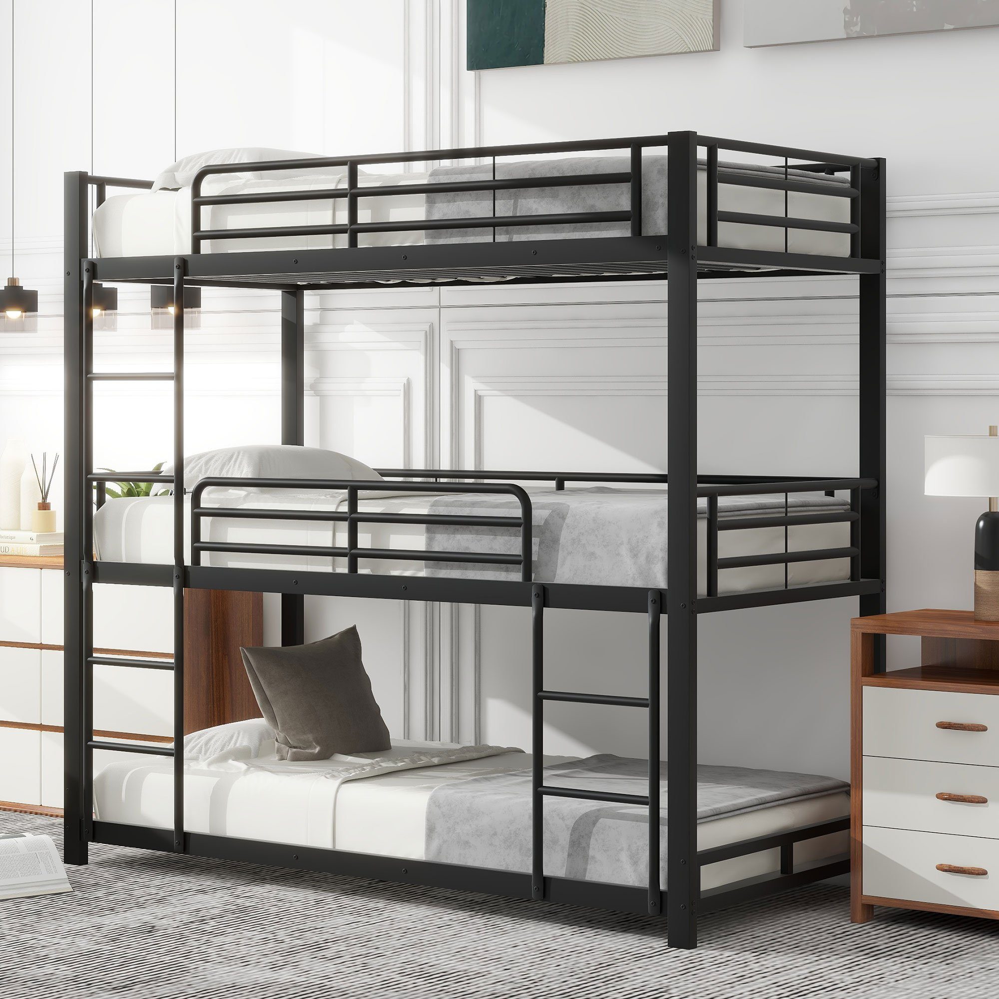 Flieks Etagenbett, Einzelbett Kinderbett Metallbett Dreierbett günstig online kaufen