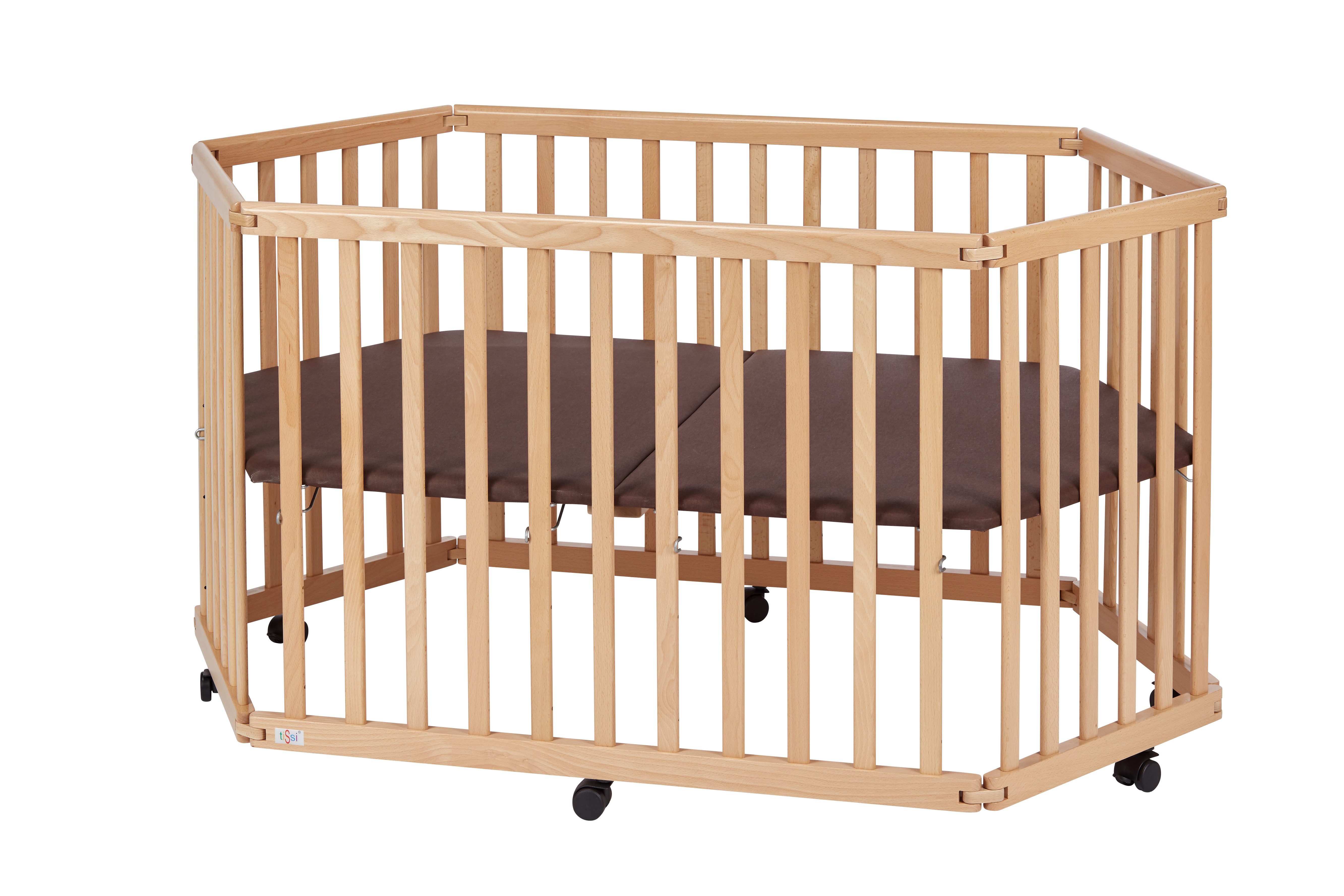 tiSsi® Laufgitter Laufgitter 6-eck LIES faltbar / klappbar Buche Massivholz