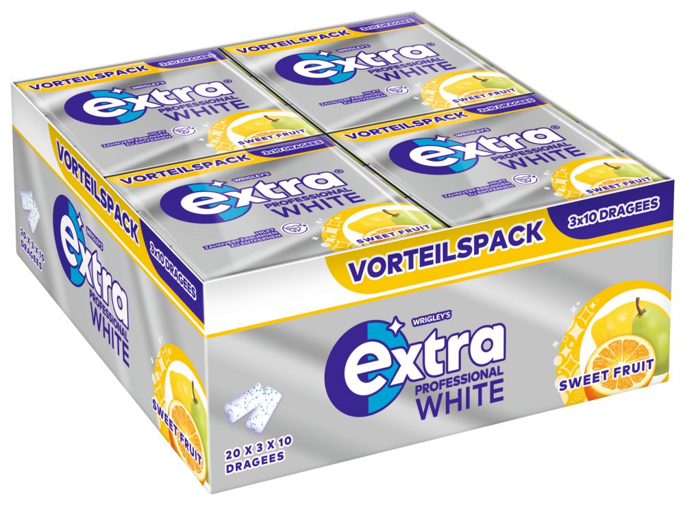 EXTRA Süßigkeit EXTRA PROFESSIONAL White Kaugummi Sweet Fruit 20 Packungen