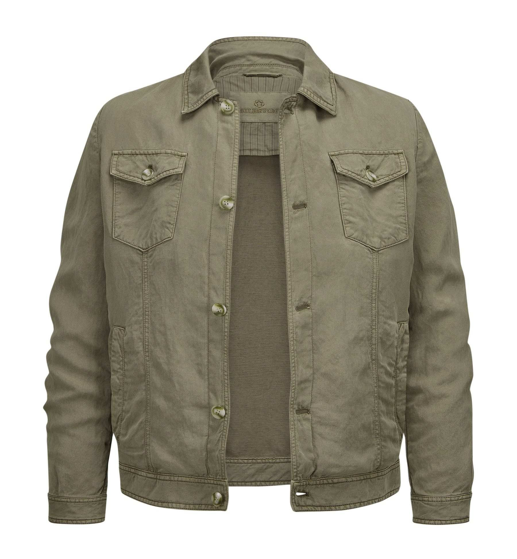 Milestone Hemdjacke MSWebber Leichte Sommerjacke aus Leinen-Lyocell, atmungsaktiv und knitterarm