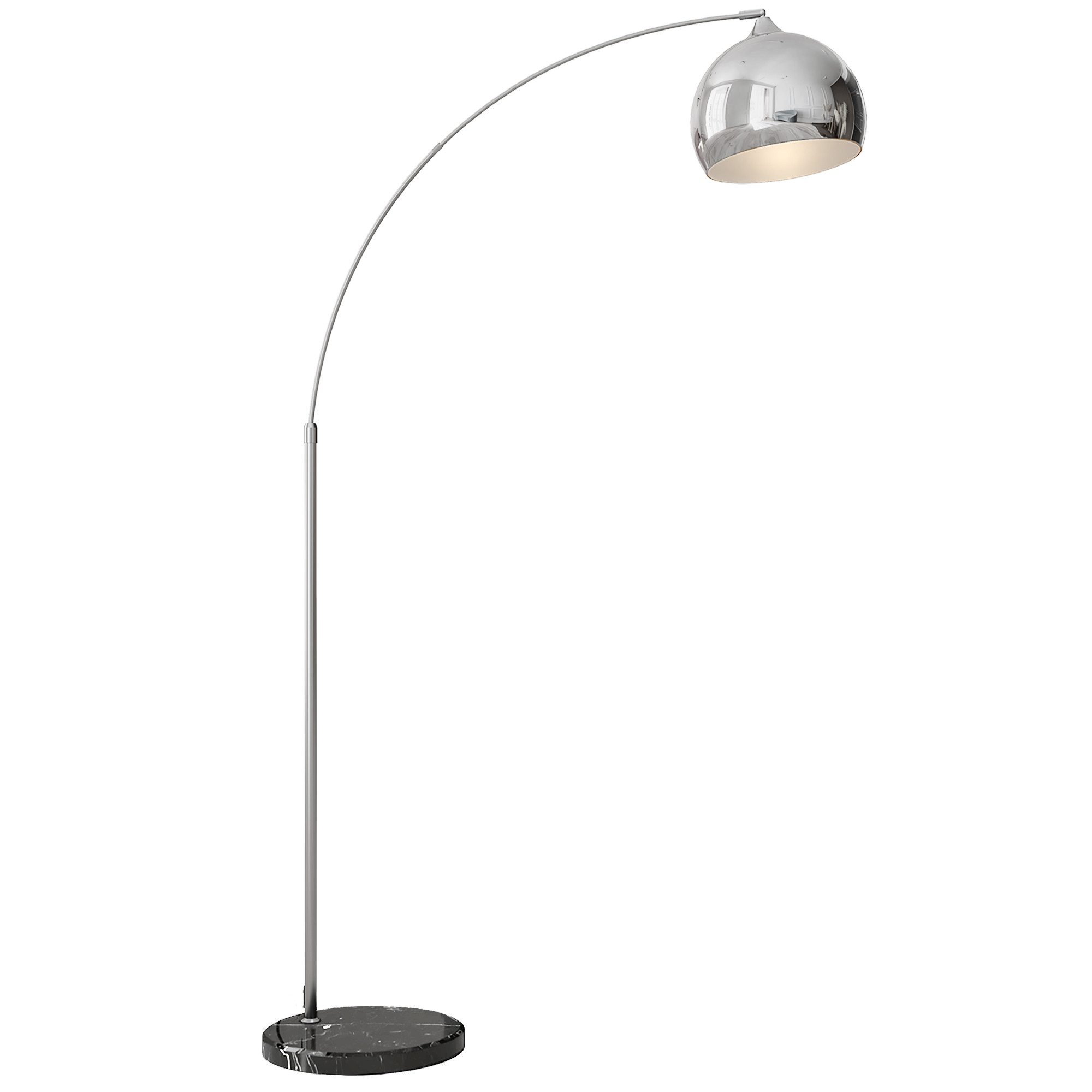 HOMCOM Stehlampe Stehleuchte höhenverstellbar, schwenkbar Bogenlampe, Ein-,Ausschalter, ohne Leuchtmittel, klassische, höhenverstellbare Standlampe – Bild 2 von 5