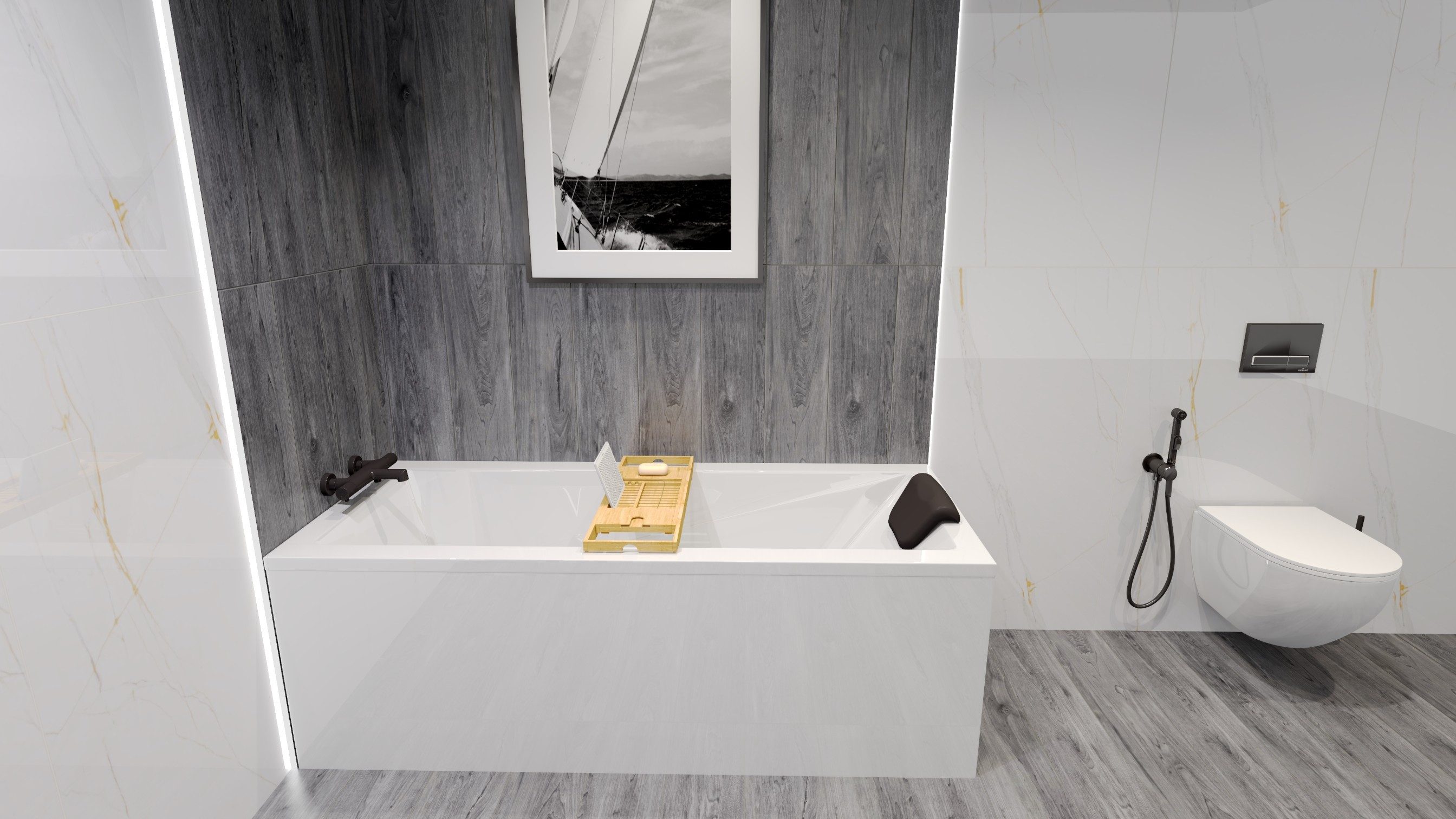 Thumbnail - KOLMAN Badewanne Rechteck MODERN 120x70 mit Styropor + Kopfstütze