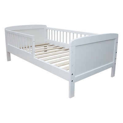 Micoland Kinderbett Kinderbett Juniorbett 140x70 cm umbaubar weiß