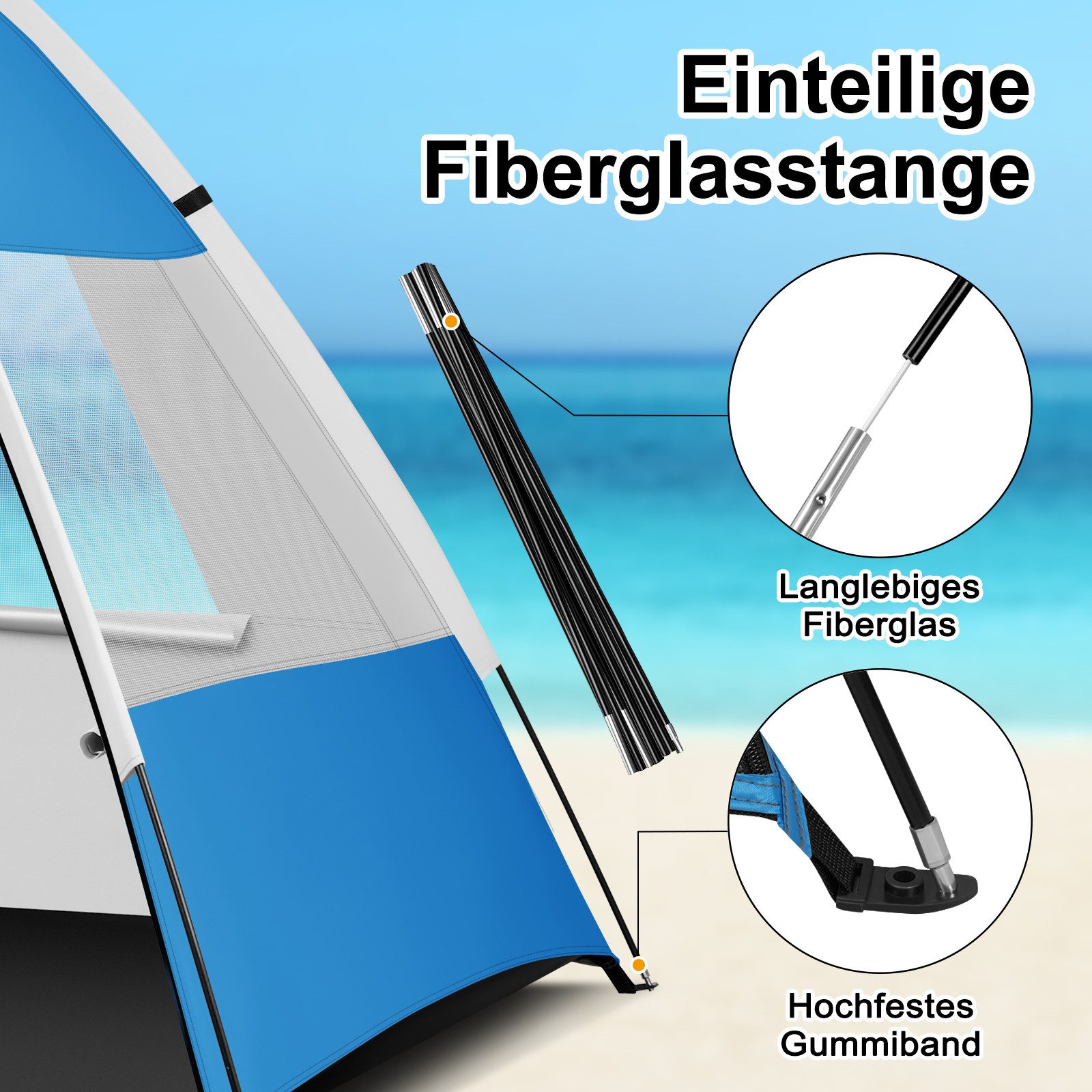 EUGAD Strandmuschel, Personen: 4 (1 tlg), günstig online kaufen