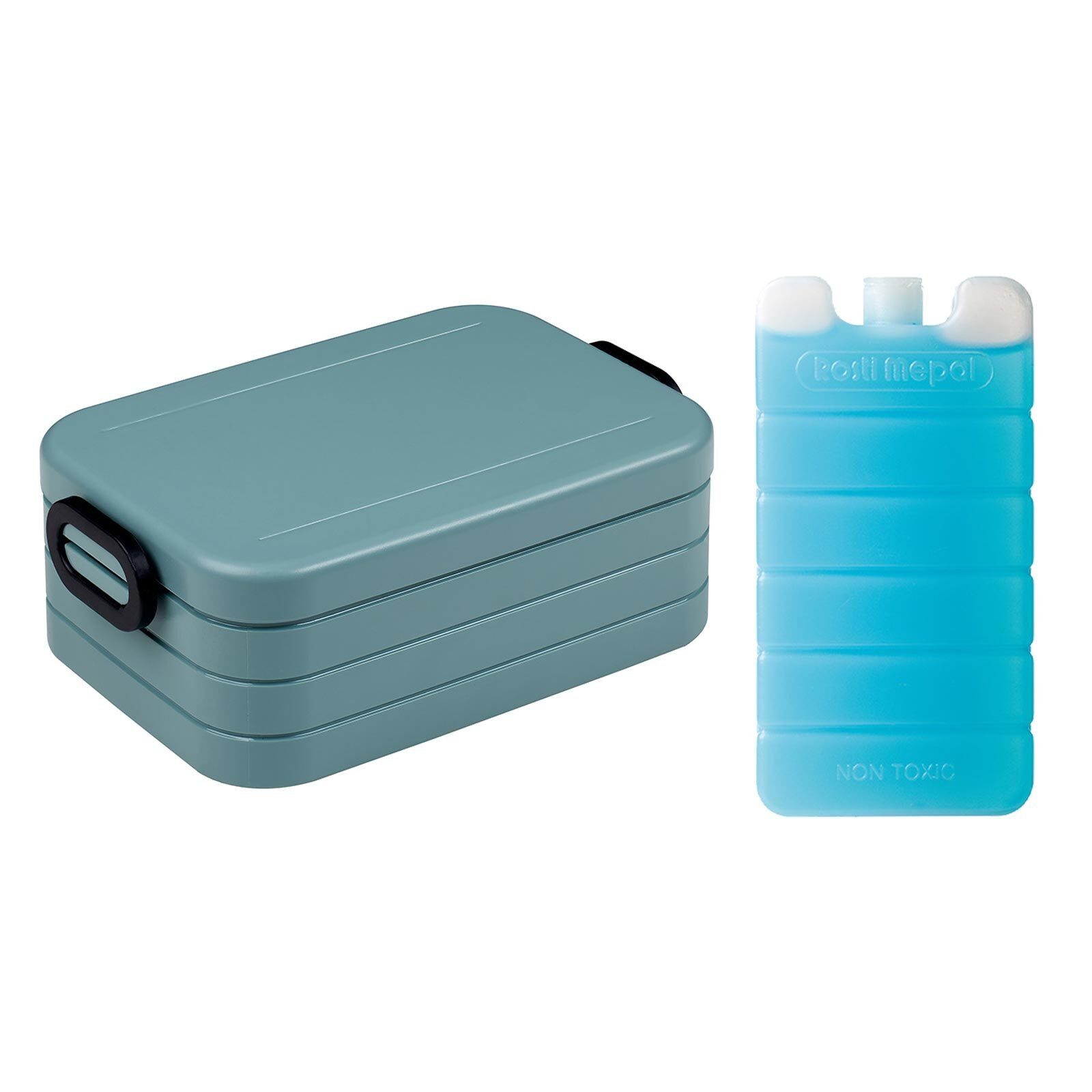 Mepal Lunchbox 2er A Kühlakku Material-Mix, Set, Spülmaschinengeeignet (2-tlg), Lunchbox Nordic Break Green Take 