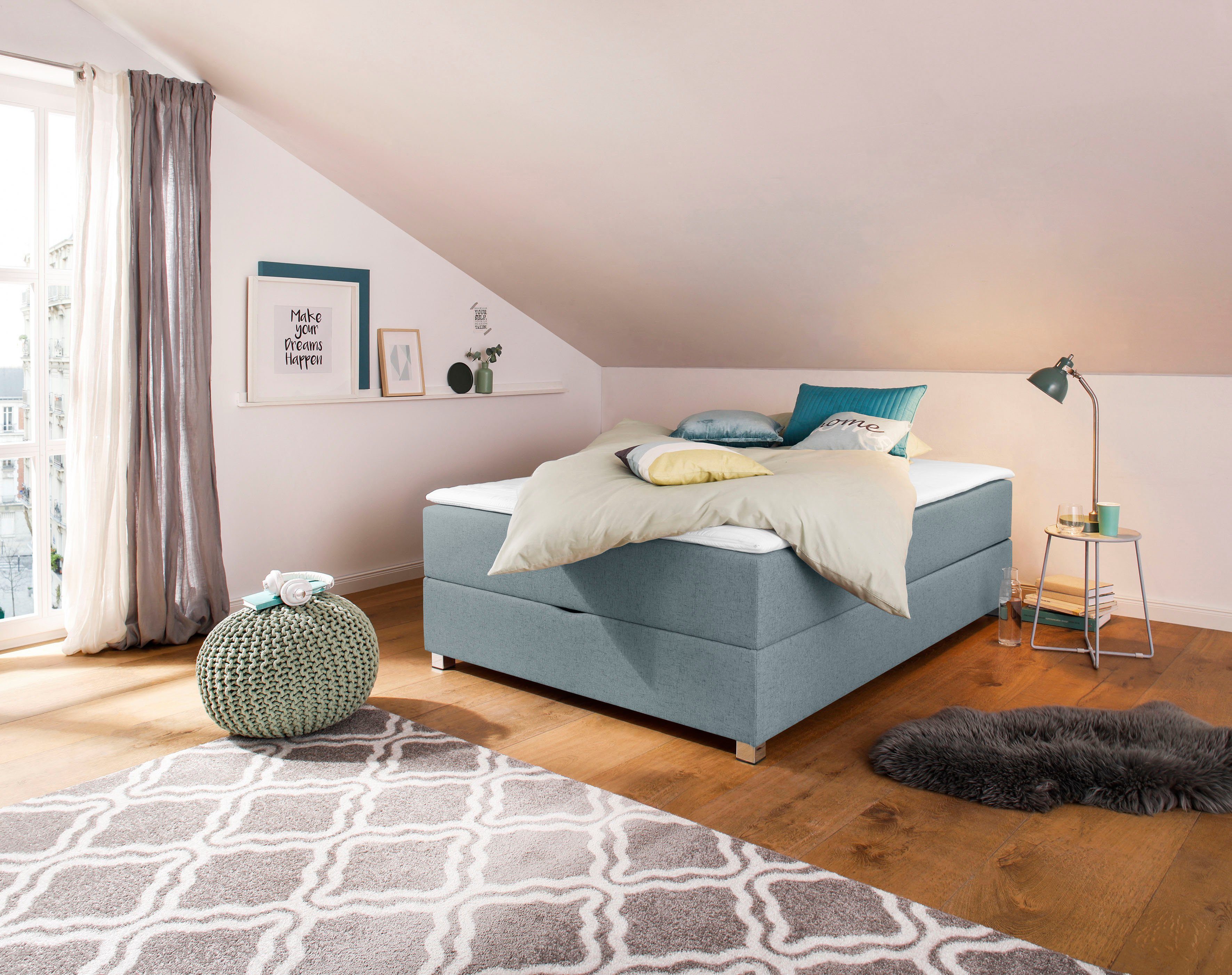 INOSIGN Boxbett Alexis, ohne Kopfteil - ideal für Räume mit Dachschrägen; in 4 Breiten