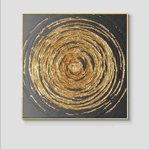 TPFLiving Kunstdruck (OHNE RAHMEN) Poster - Leinwand - Wandbild, Nordic Art - Abstrakte Quadrate - Bilder Wohnzimmer - (15 Motive in 4 verschiedenen Größen zur Auswahl), Farben: Schwarz und Gold - Größe: 30x30cm