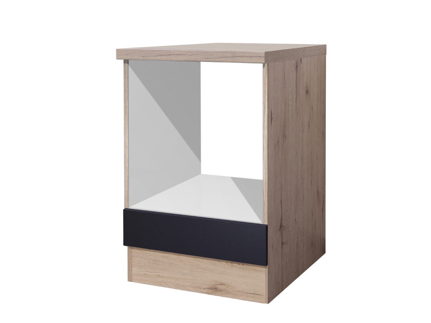 Flex-Well Herdumbauschrank Herdumbauschrank - 60 cm breit - Anthrazit San Remo Eiche – Lino